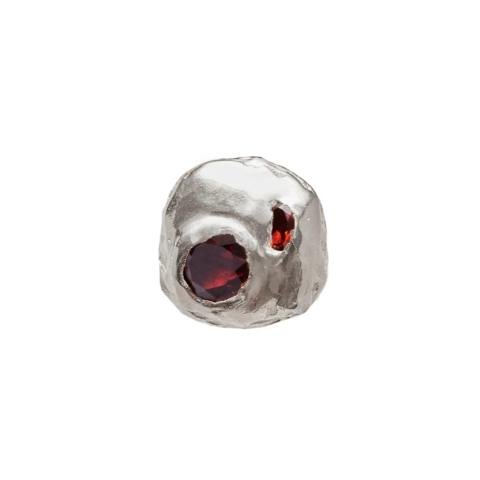 Coco Ring Silver over a blank background.