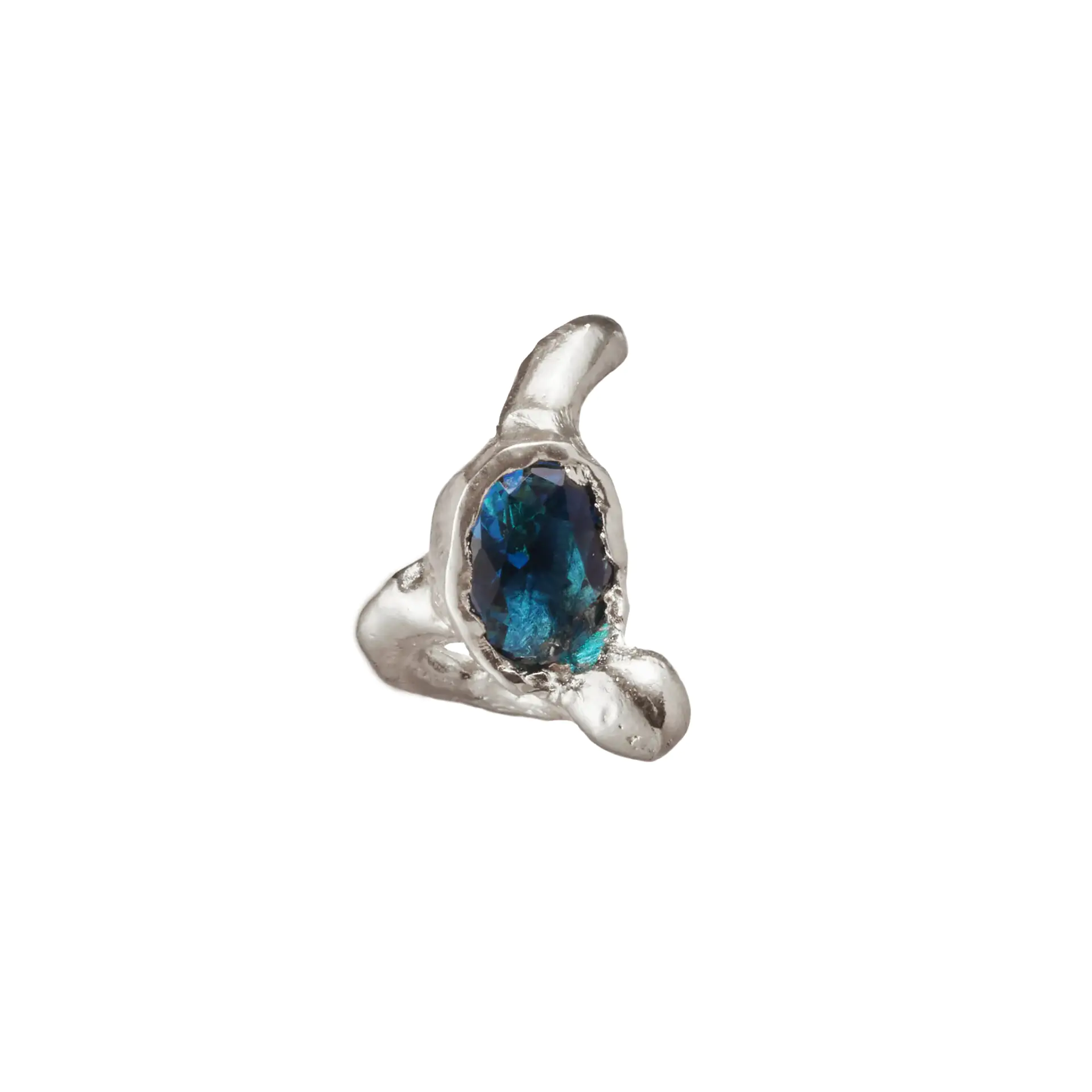 Simuero Faro Formentor Ring Silver/Blue jewel detail