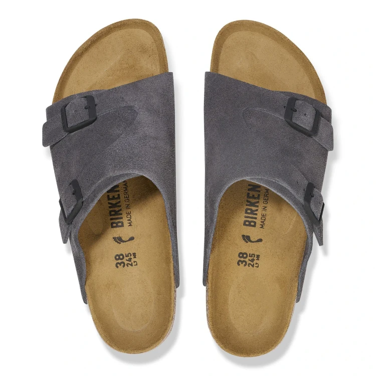 Birkenstock Zurich Velvet Grey Upper View