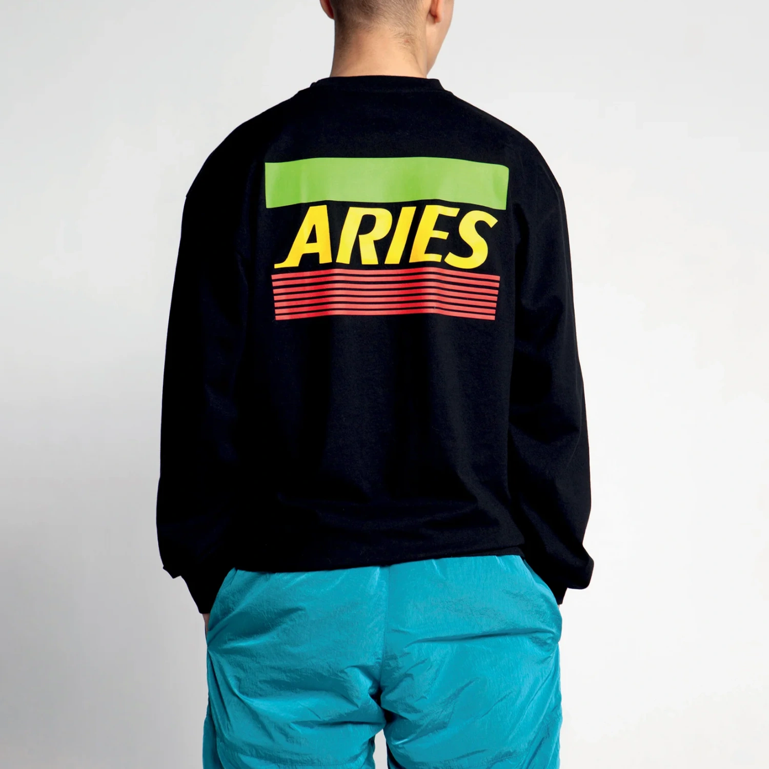 Aries Credit Cart LS Black back view on model