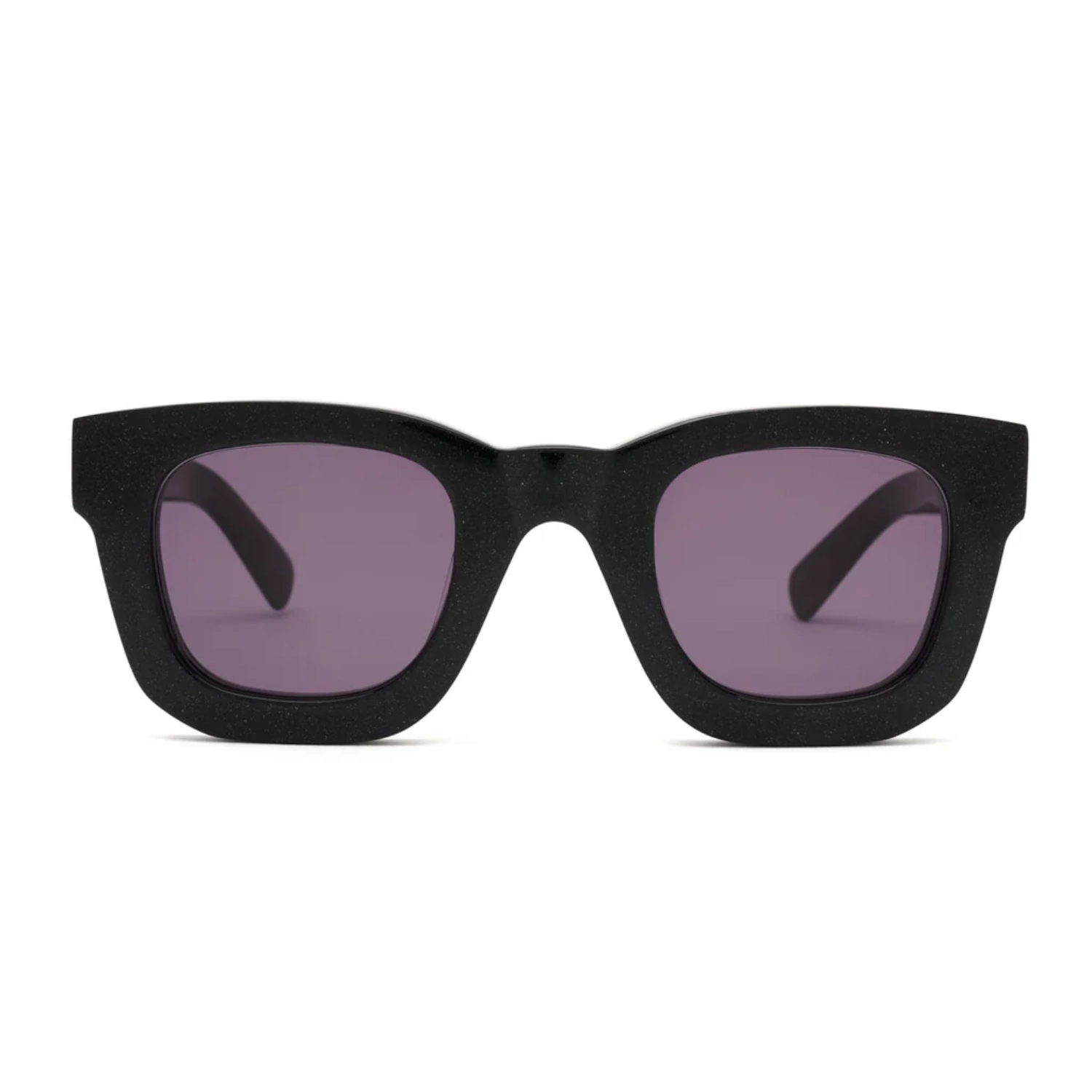 Brain Dead Elia Sunglasses Black Sparkle front view in a white background