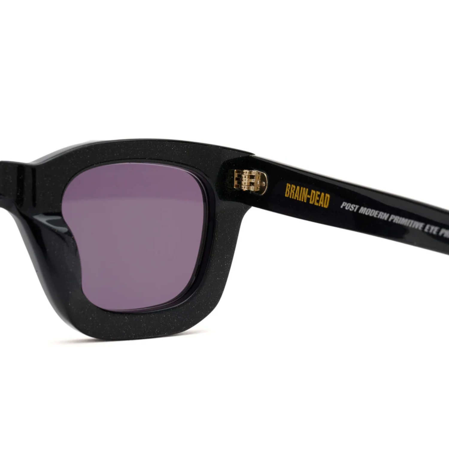 Brain Dead Elia Sunglasses Black Sparkle back view in a white background