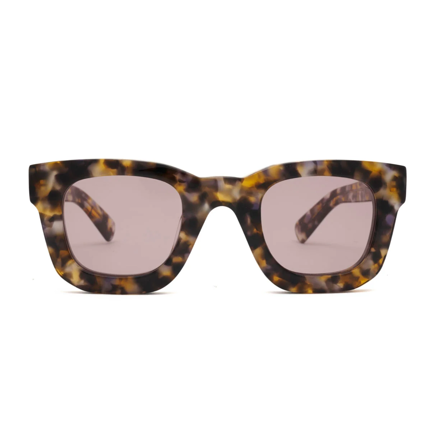 Brain Dead Elia Sunglasses Brown Tortoise front view in a white background