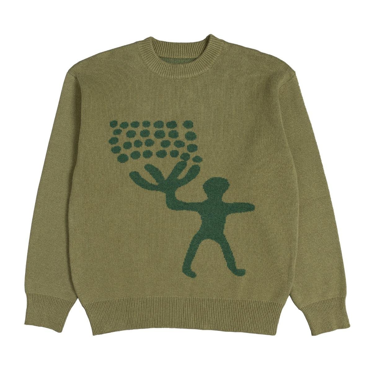 Heresy Early Man Knit Green from the front.