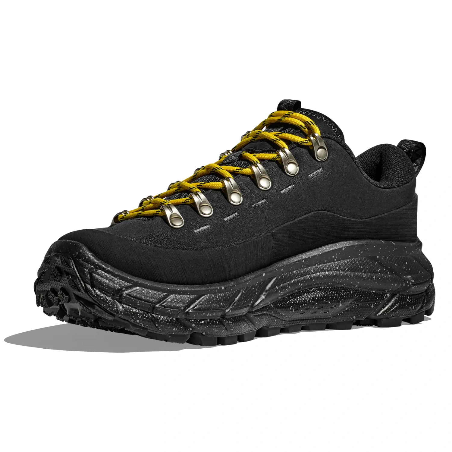 Hoka Tor Summit Black side view in a white background