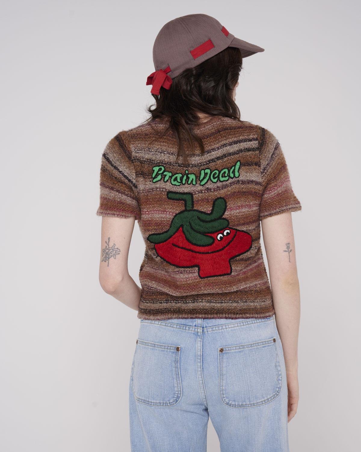 Brain Dead Madera Knit Short Sleeve Sweater On Model