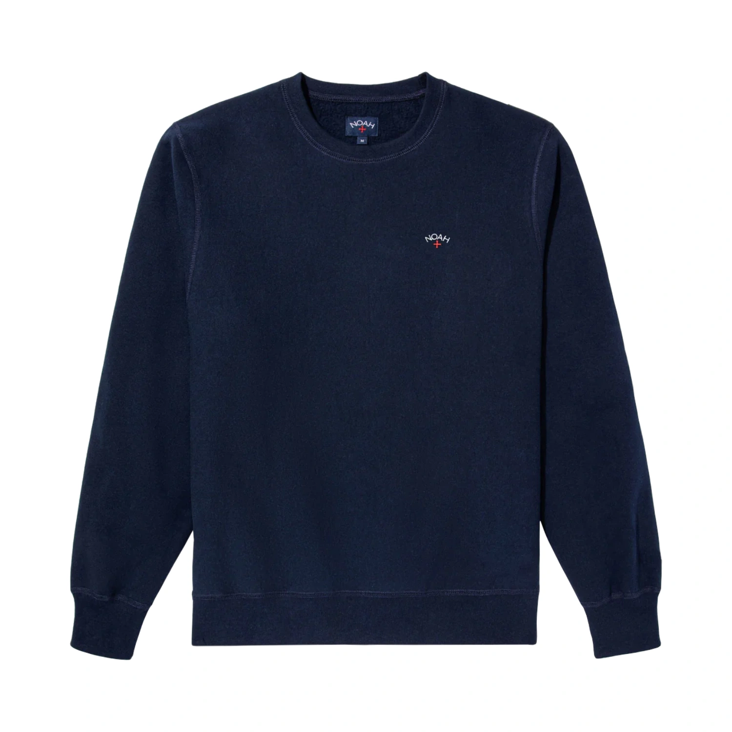Noah Fleece Classic Crewneck Navy front view in a white background