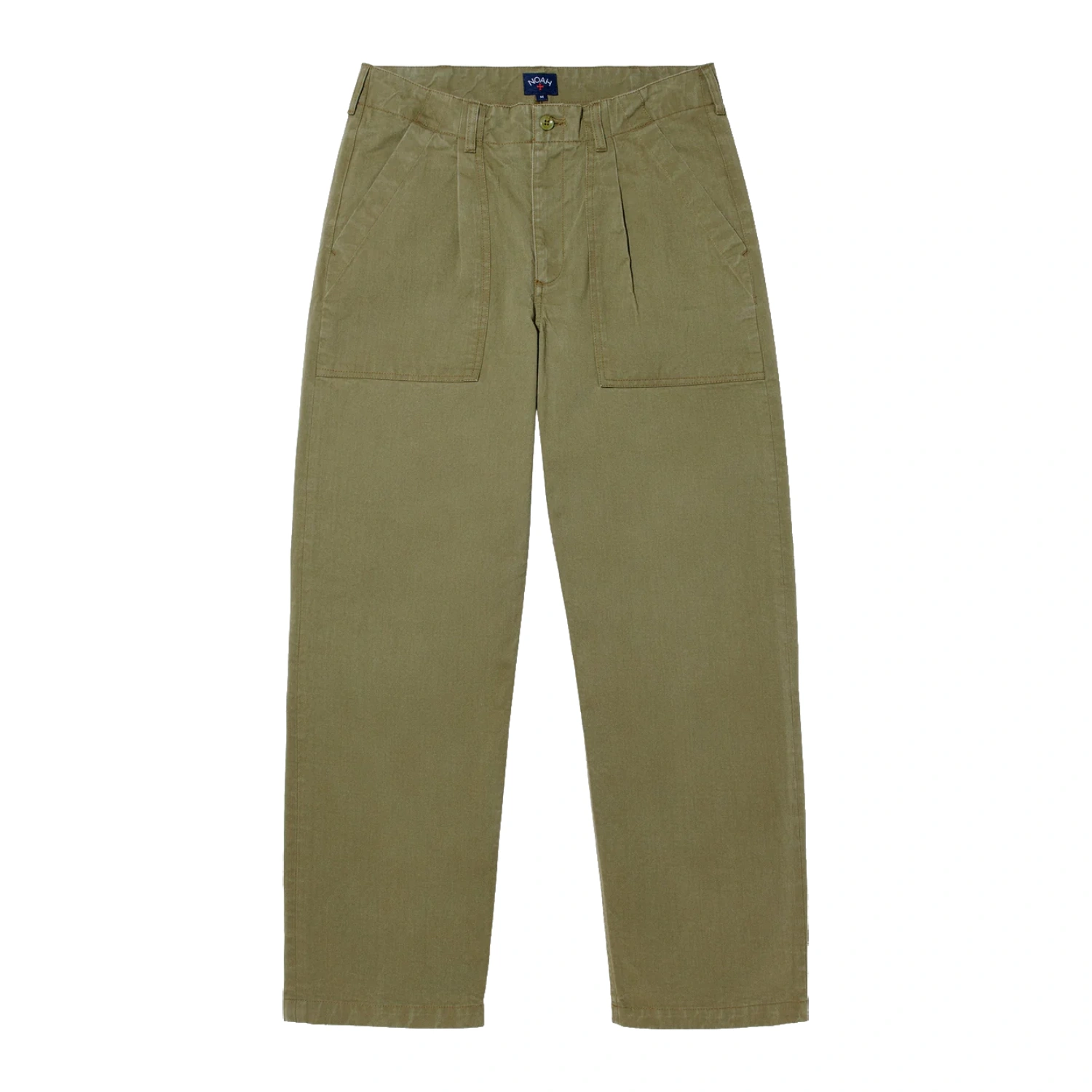 Noah Pleated Fatigue Pant Army Green front view in a white background