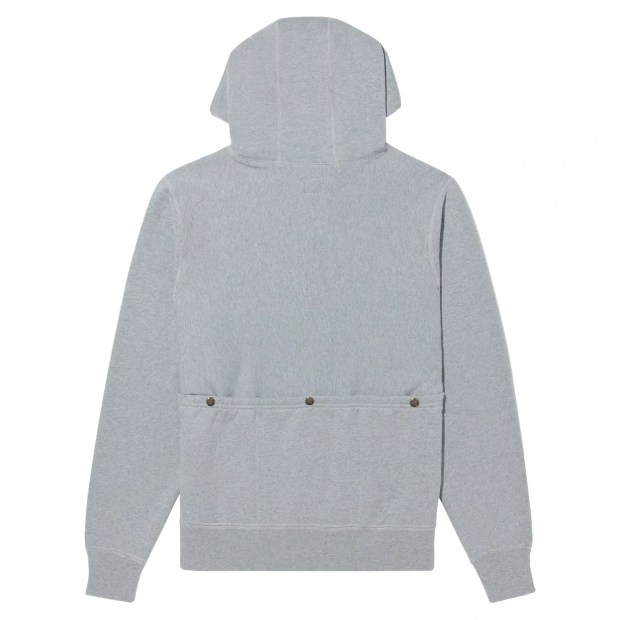 Noah Runner Hoodie Heather Grey back view in a white background