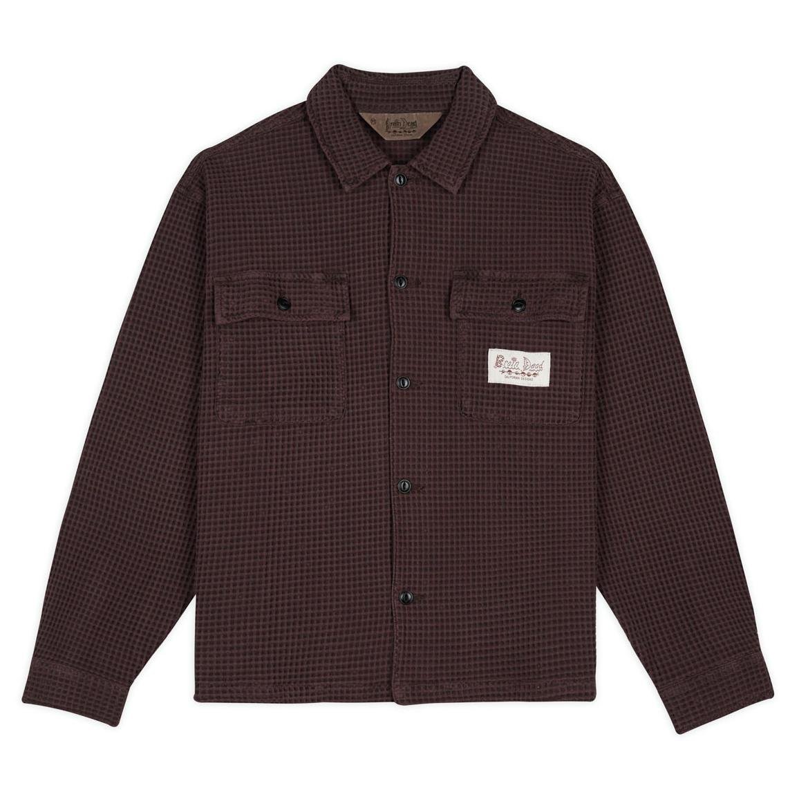 Brain Dead Waffle Button Front Shirt Front