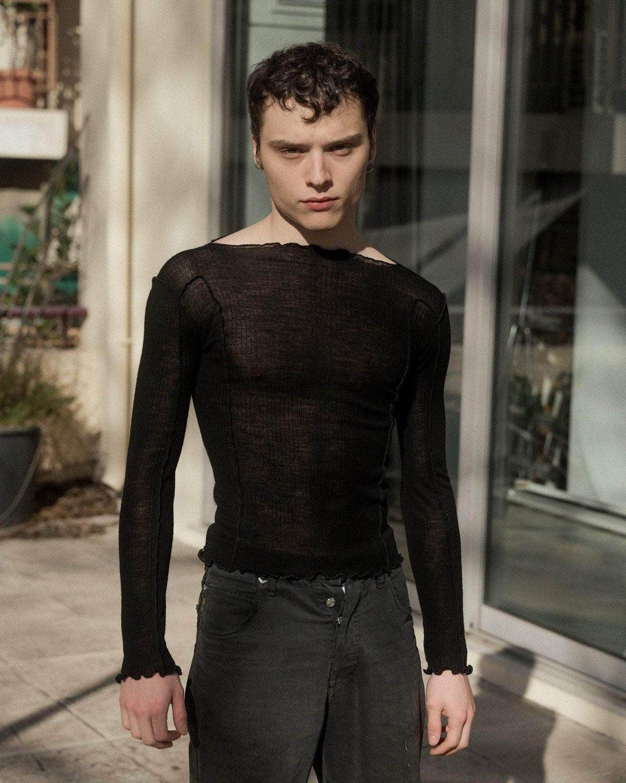 Person wearing the Baserange Omato Long Sleeve from the front.