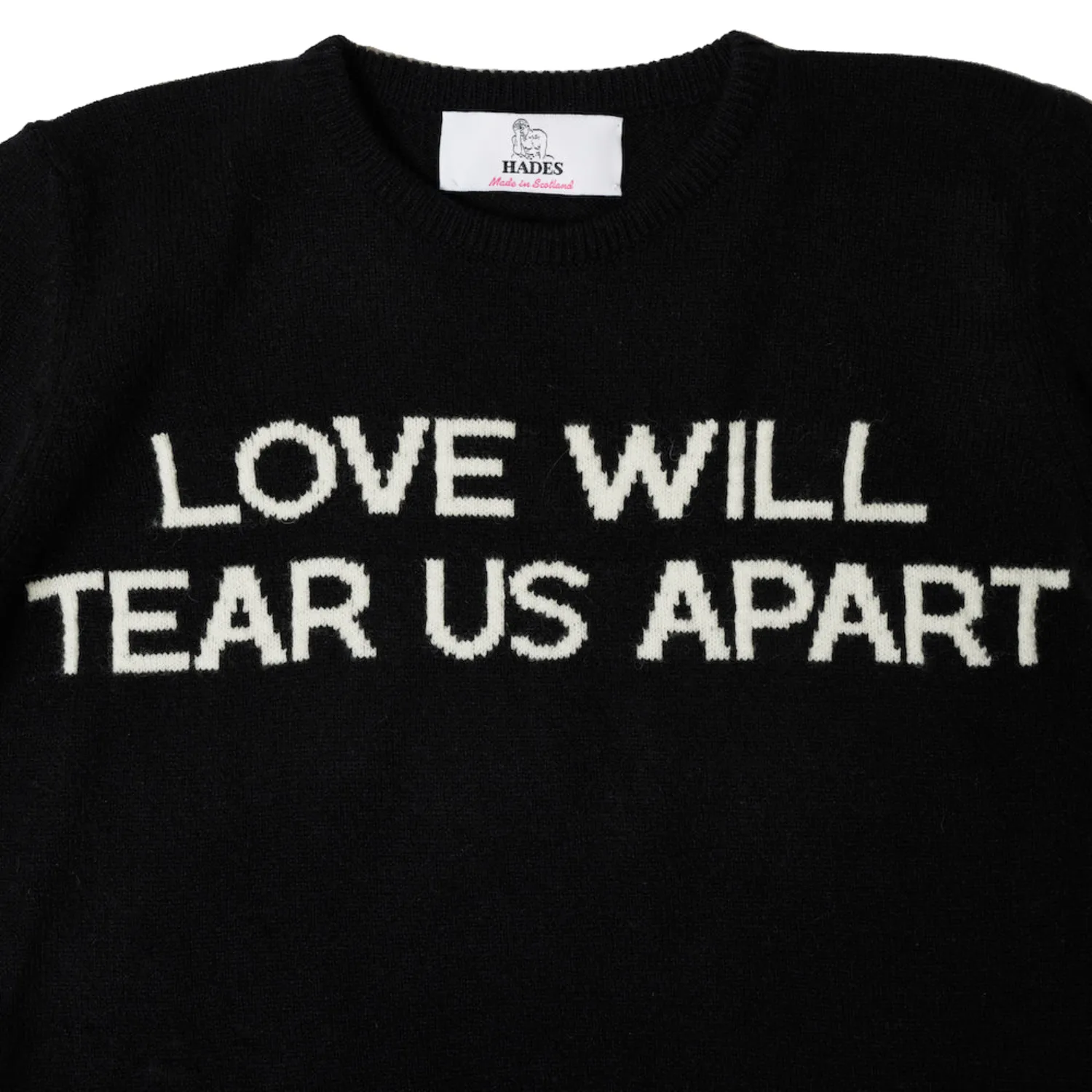 Hades Wool Joy Division Love Will Tear Us Apart front view detail in a white background