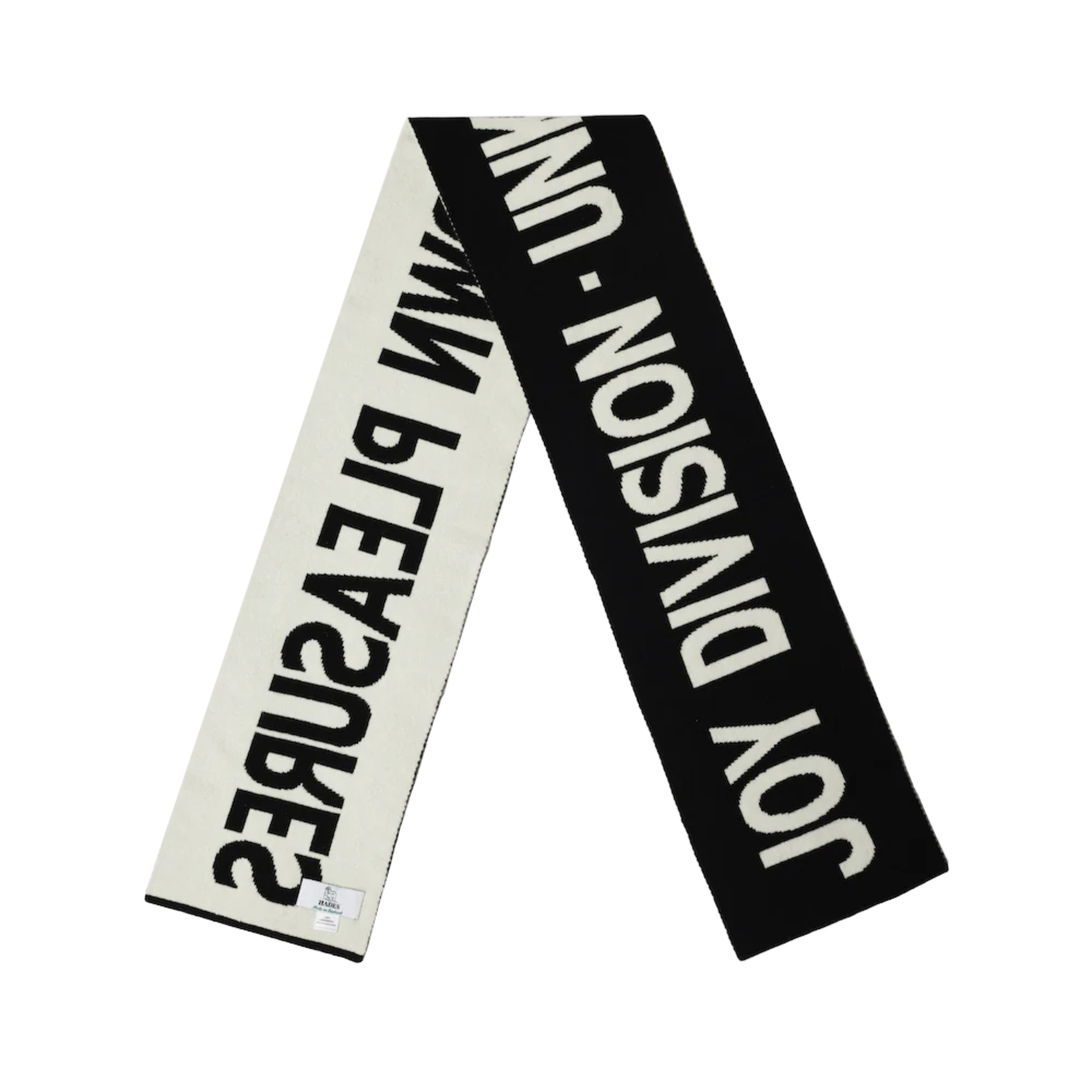 Hades Wool Joy Division Unknown Pleasures Scarf folded view in a white background