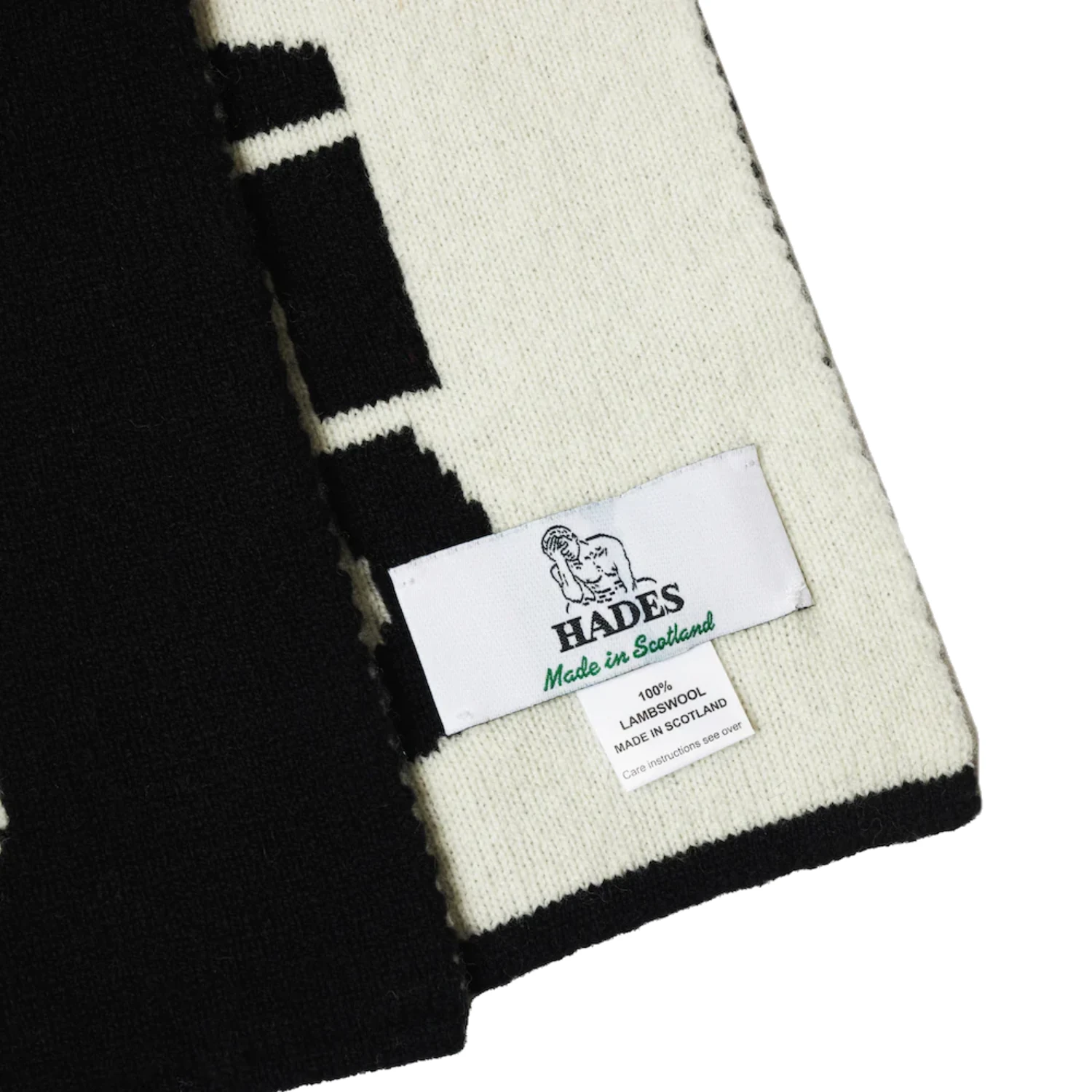 Hades Wool Joy Division Unknown Pleasures Scarf folded view detail in a white background