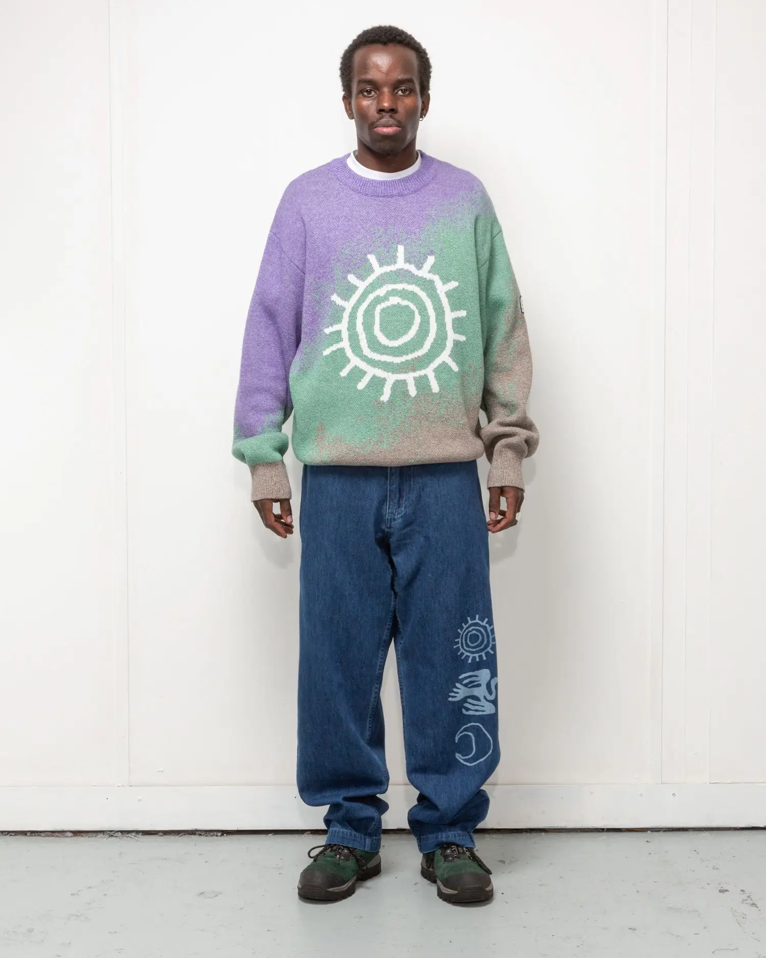 Heresy Primitive Jeans front view on model