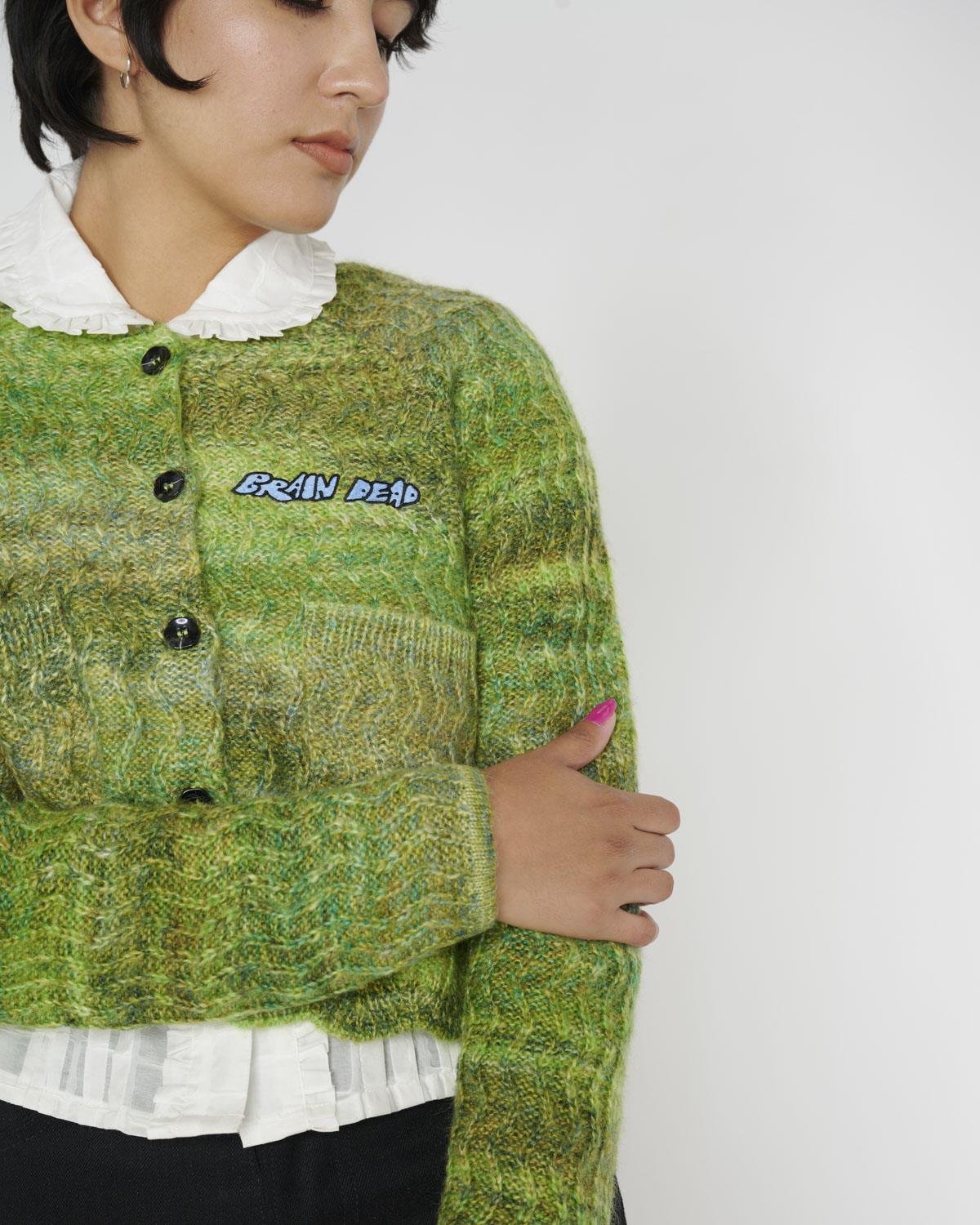 Brain Dead Isa Scalloped Cardigan On Model