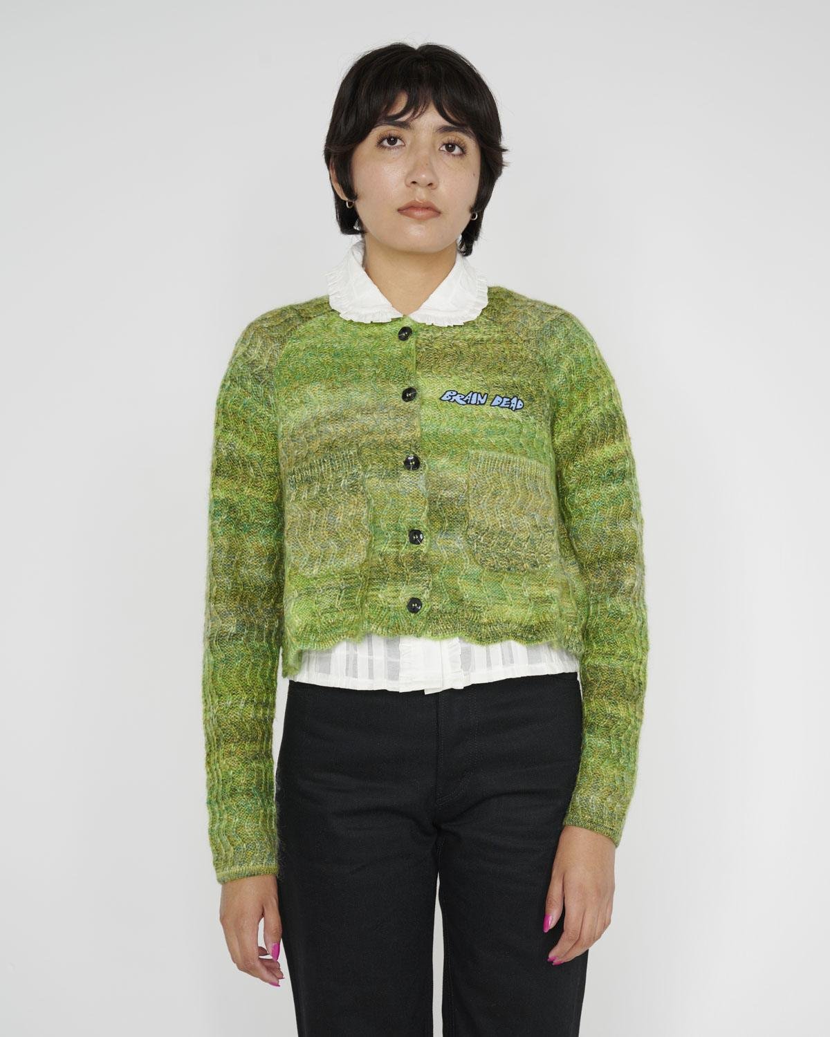 Brain Dead Isa Scalloped Cardigan On Model