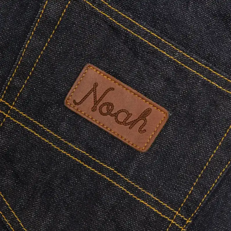 Noah 5-Pocket Denim Jeans Indigo pocket patch detail