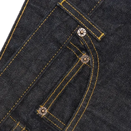 Noah 5-Pocket Denim Jeans Indigo front view pocket detail in a white background