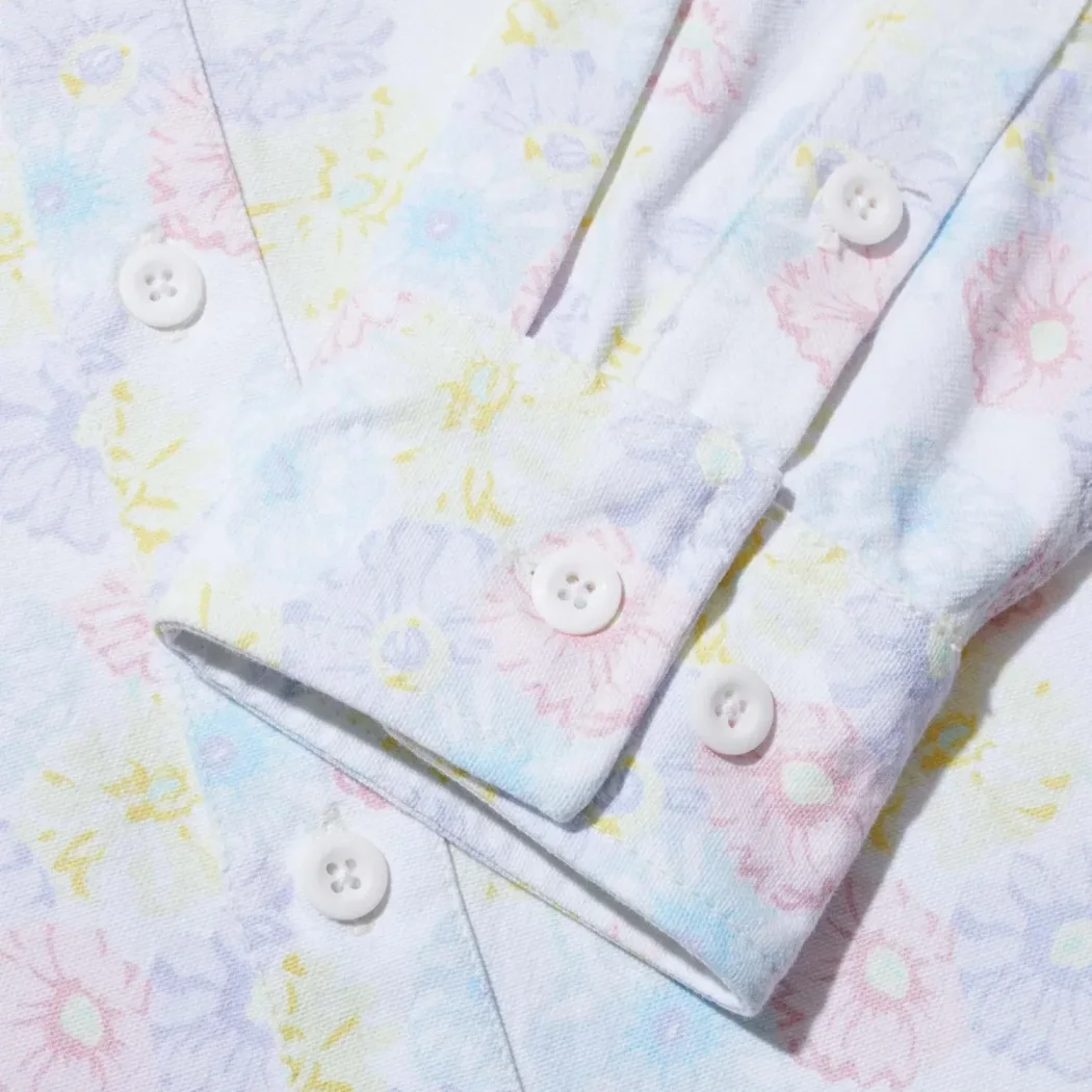 Noah Floral Print Shirt cuff detail in a white background