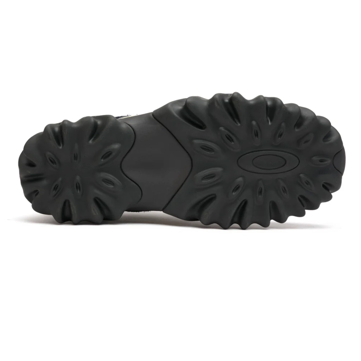 Oakley Factory Team Suede Edge Boot Hairy Blue Graphite bottom view in a white background