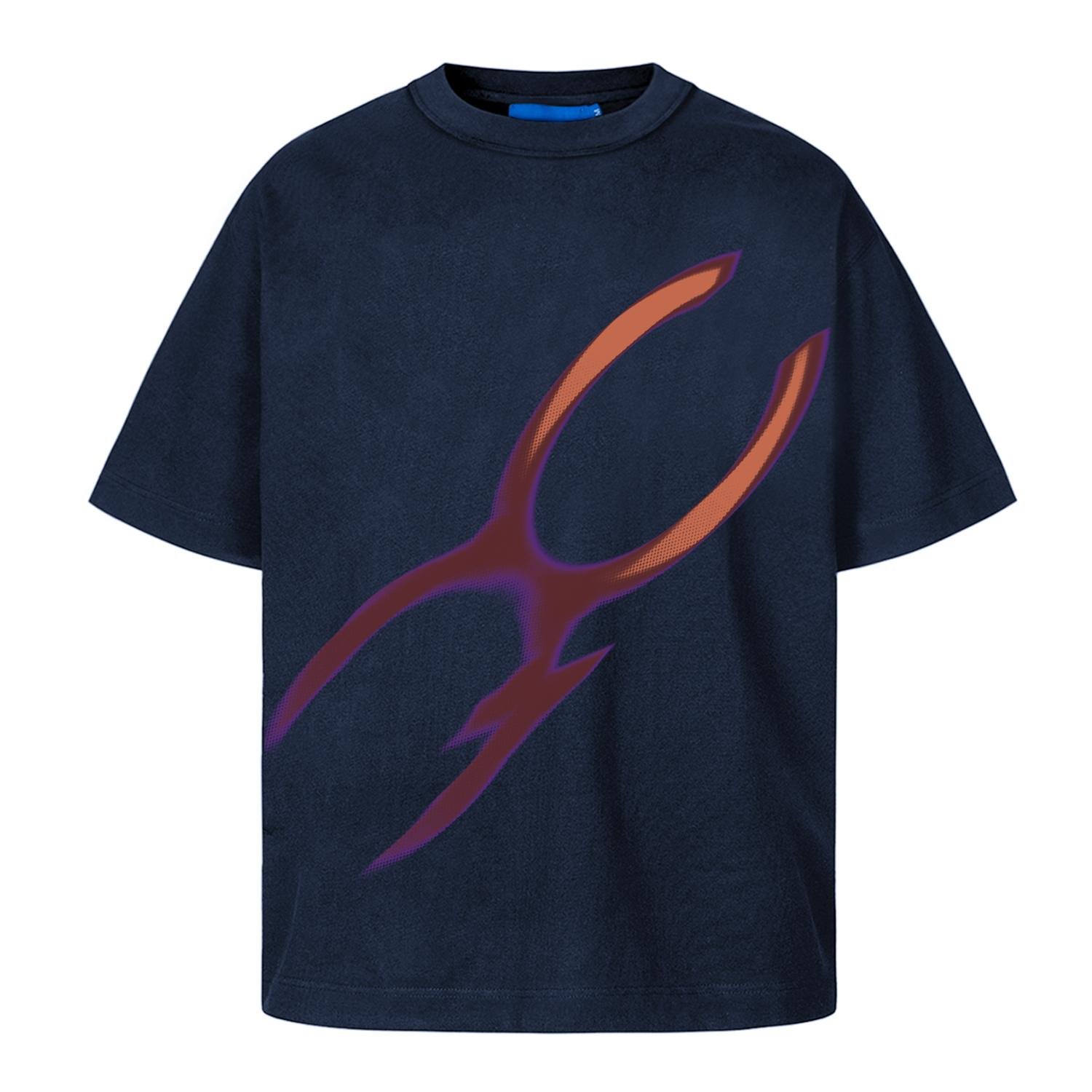 Quadro Creations Temperature T-Shirt in Navy from the front.