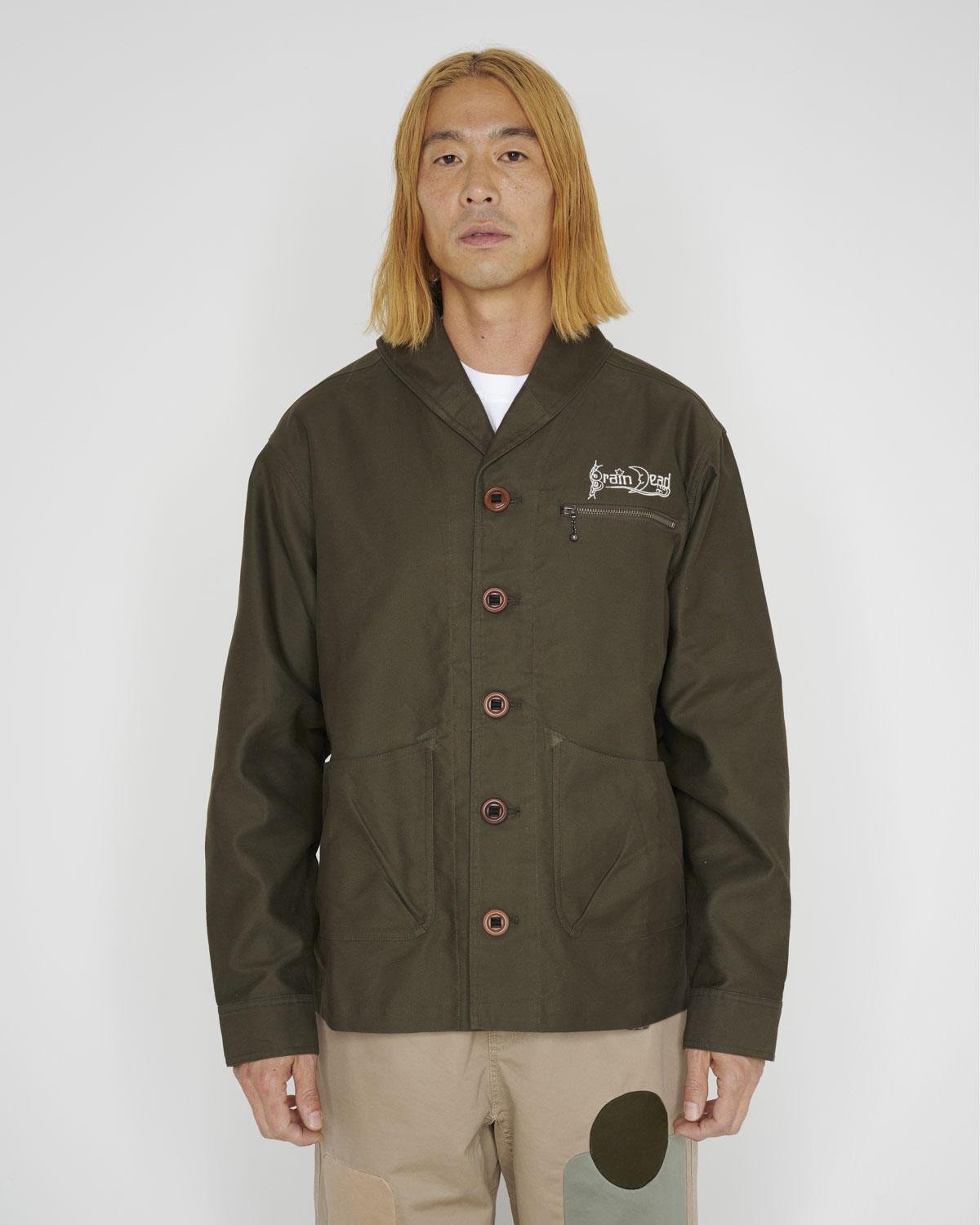 Brain Dead Shawl Collar Work Jacket On Model