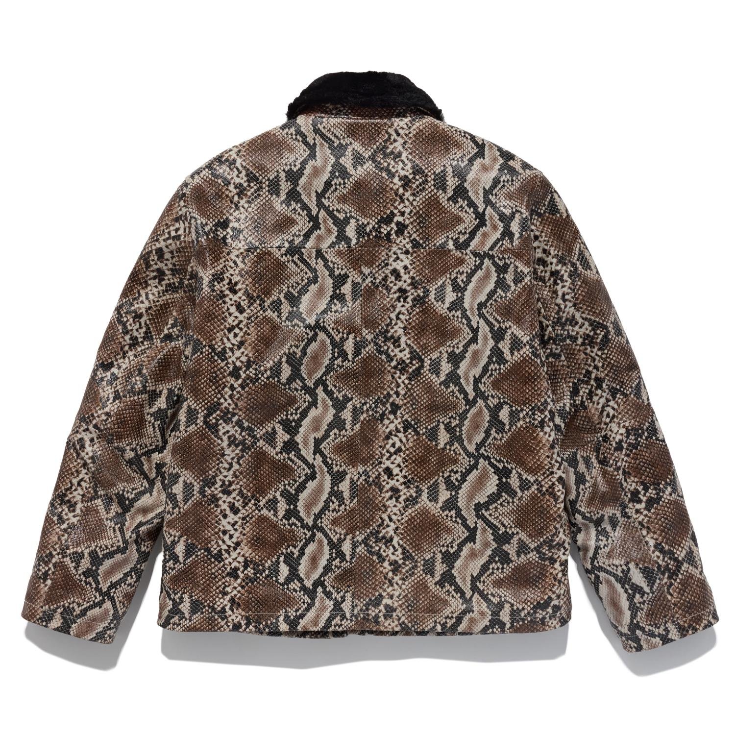 Awake Python Embossed Leather Faux Fur Overcoat2