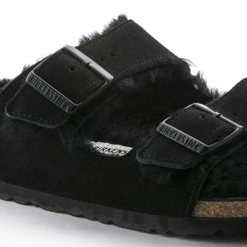 Birkenstock Arizona Shearling Black Detailing