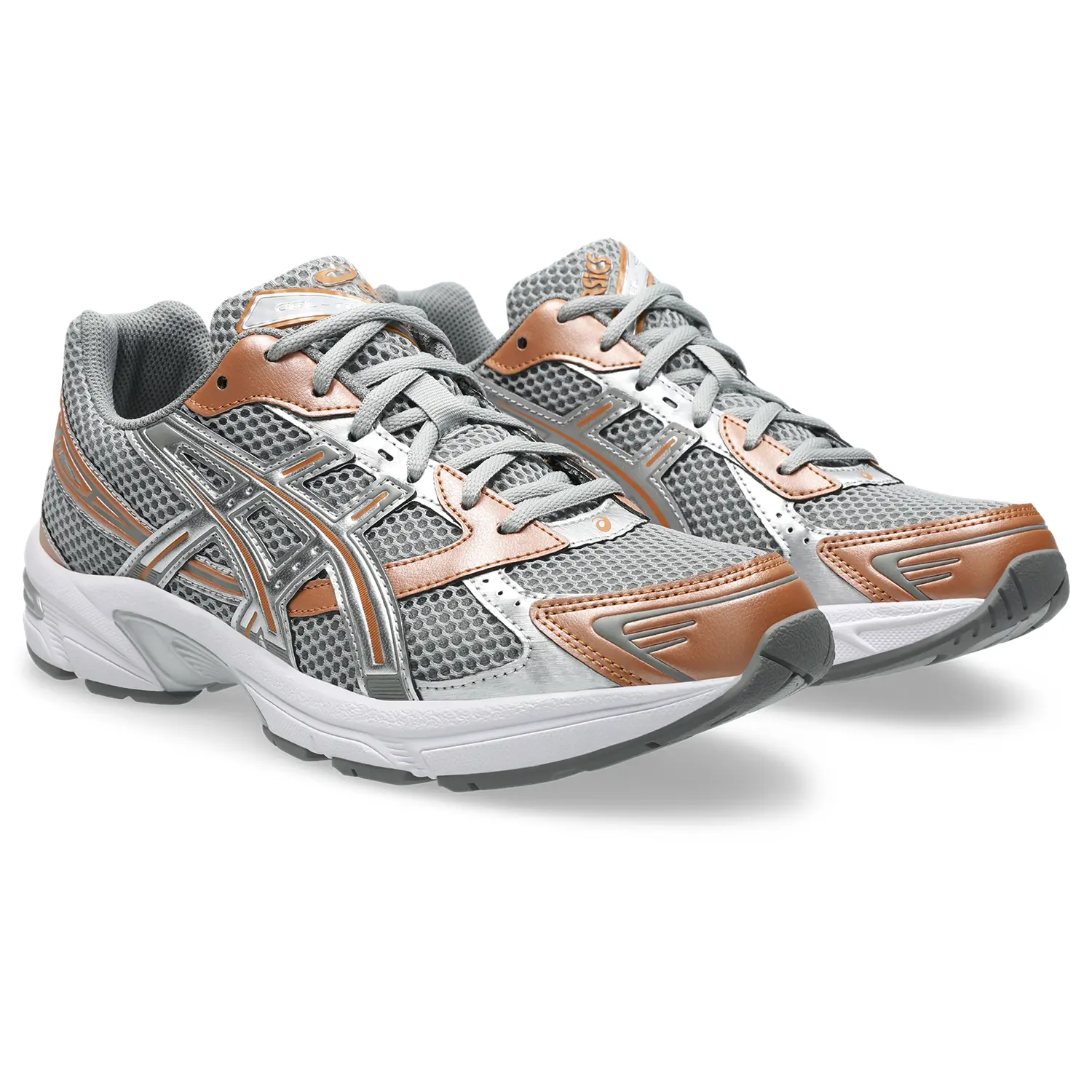 Asics Gel 1130 Cement Grey/Rust Orange side view in a white background