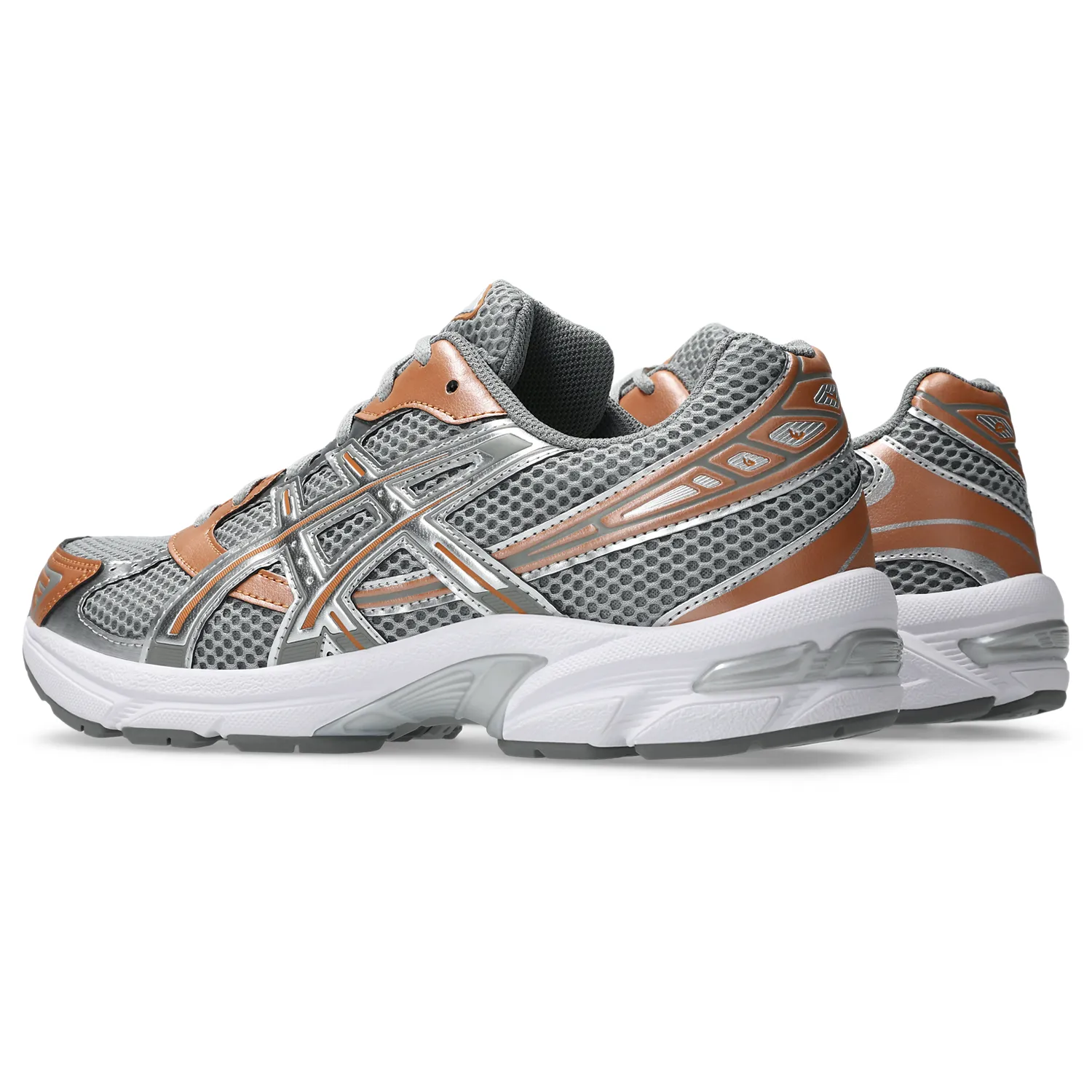 Asics Gel 1130 Cement Grey/Rust Orange side view in a white background