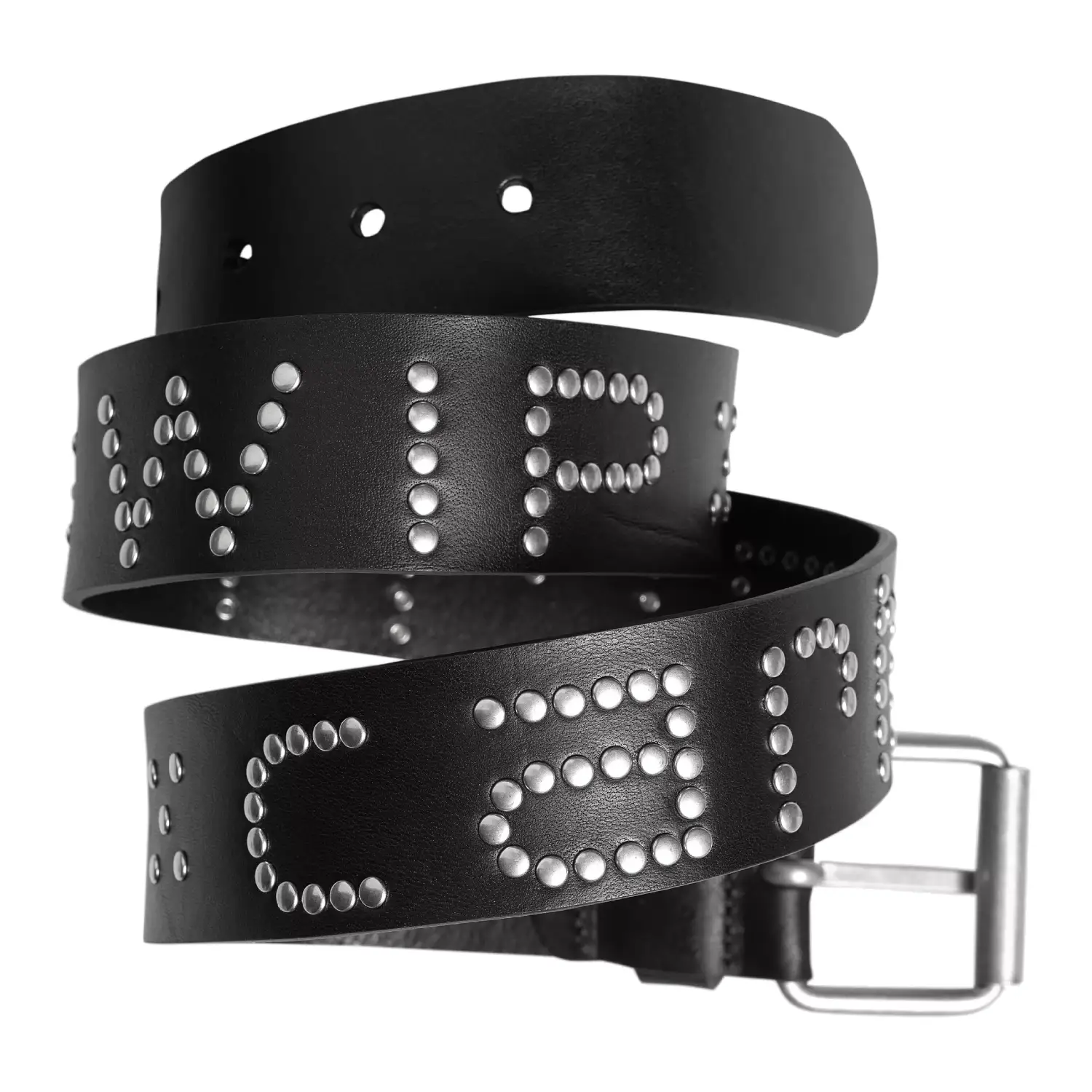 Carhartt WIP Script Studs Belt in Black in a white background