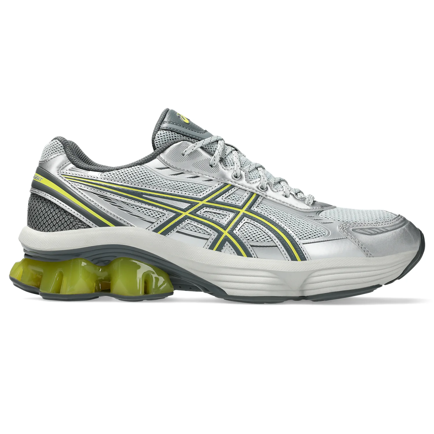 Asics Gel Kinetic Fluent Grey side view in a white background