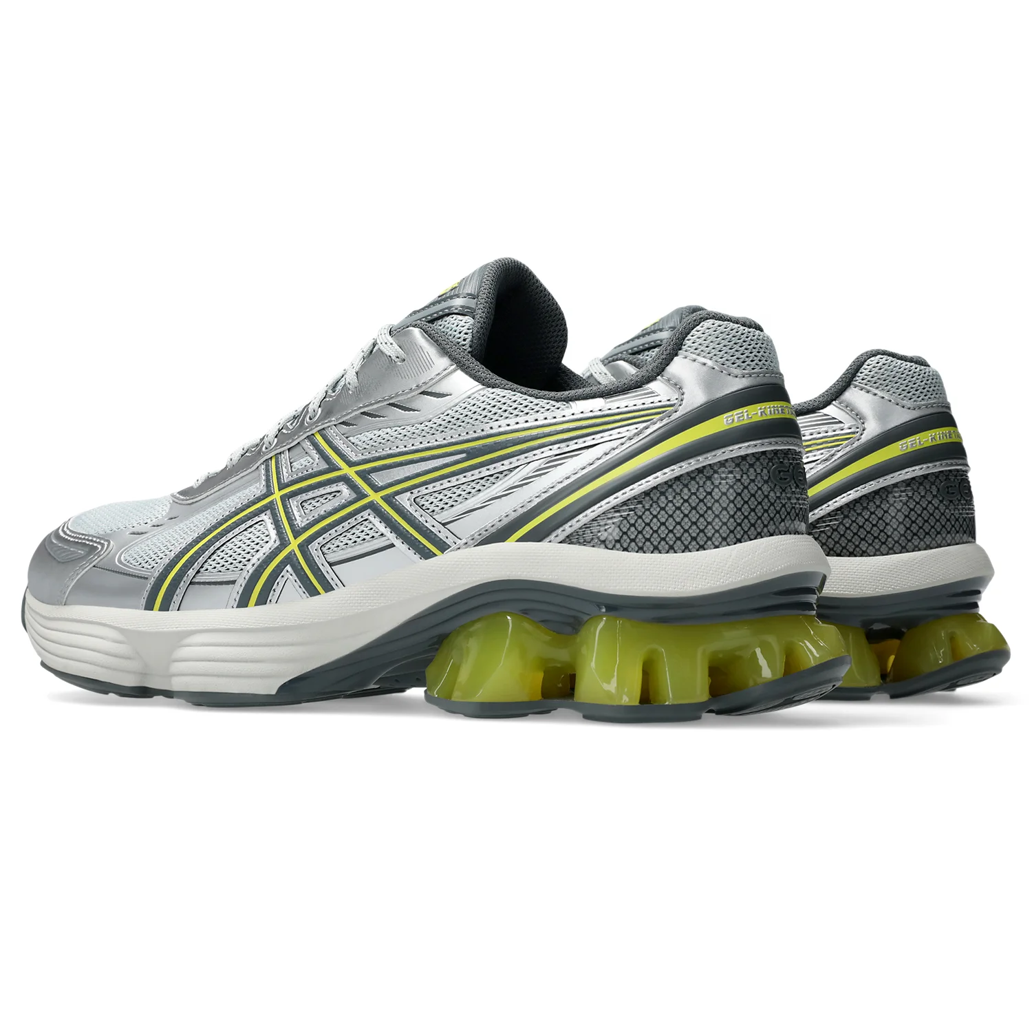 Asics Gel Kinetic Fluent Grey side view in a white background