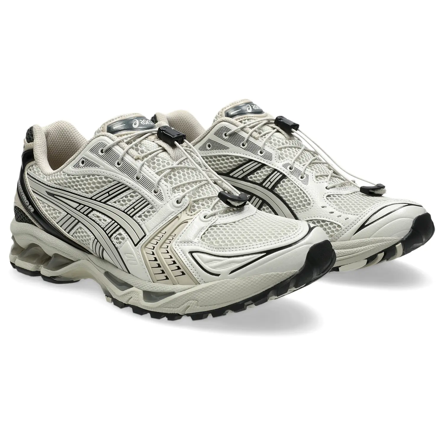 Asics Gel Kayano 14 Smoke Grey/Smoke Grey side view in a white background