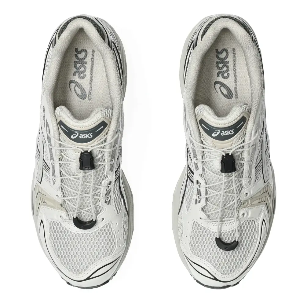Asics Gel Kayano 14 Smoke Grey/Smoke Grey top view in a white background