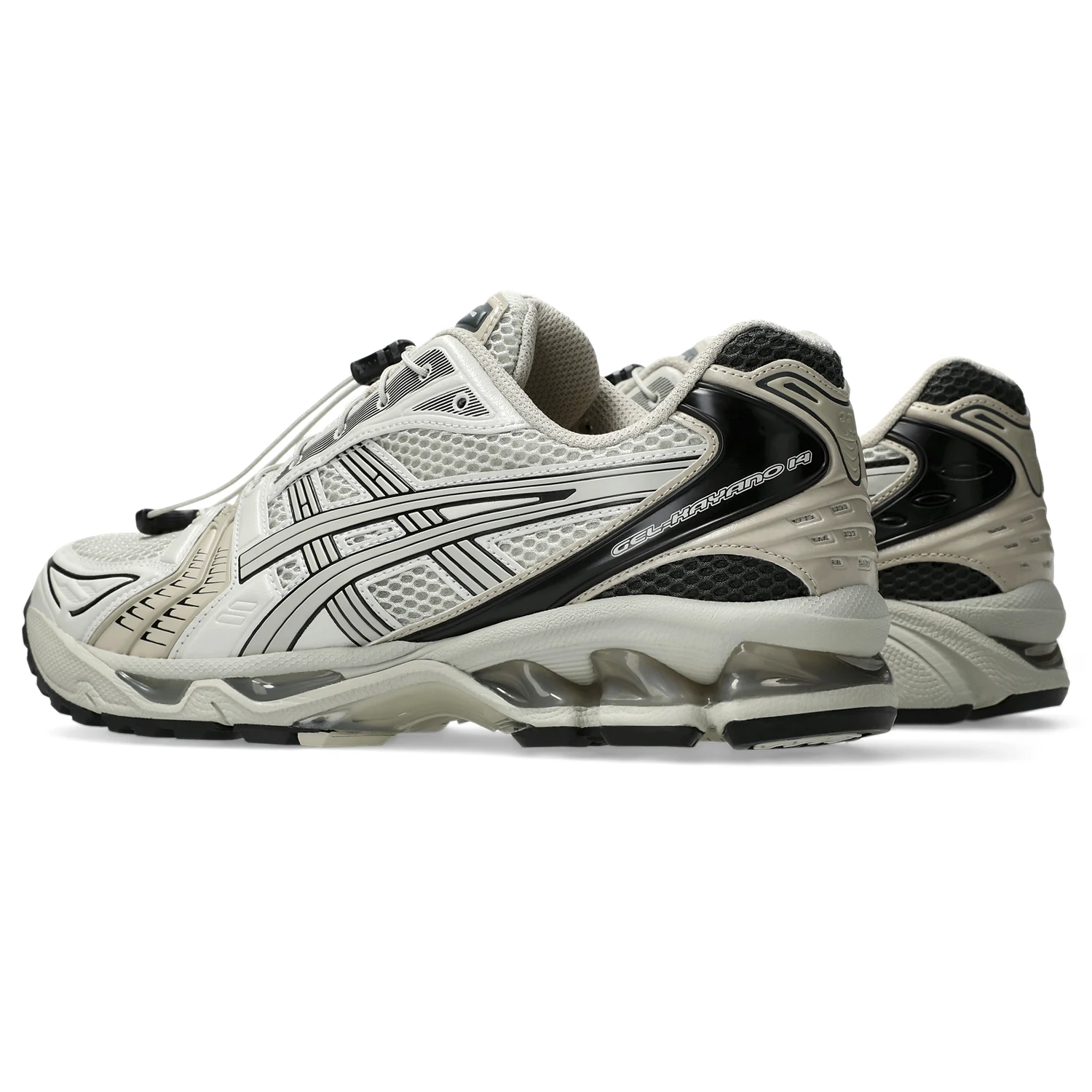 Asics Gel Kayano 14 Smoke Grey/Smoke Grey side view in a white background