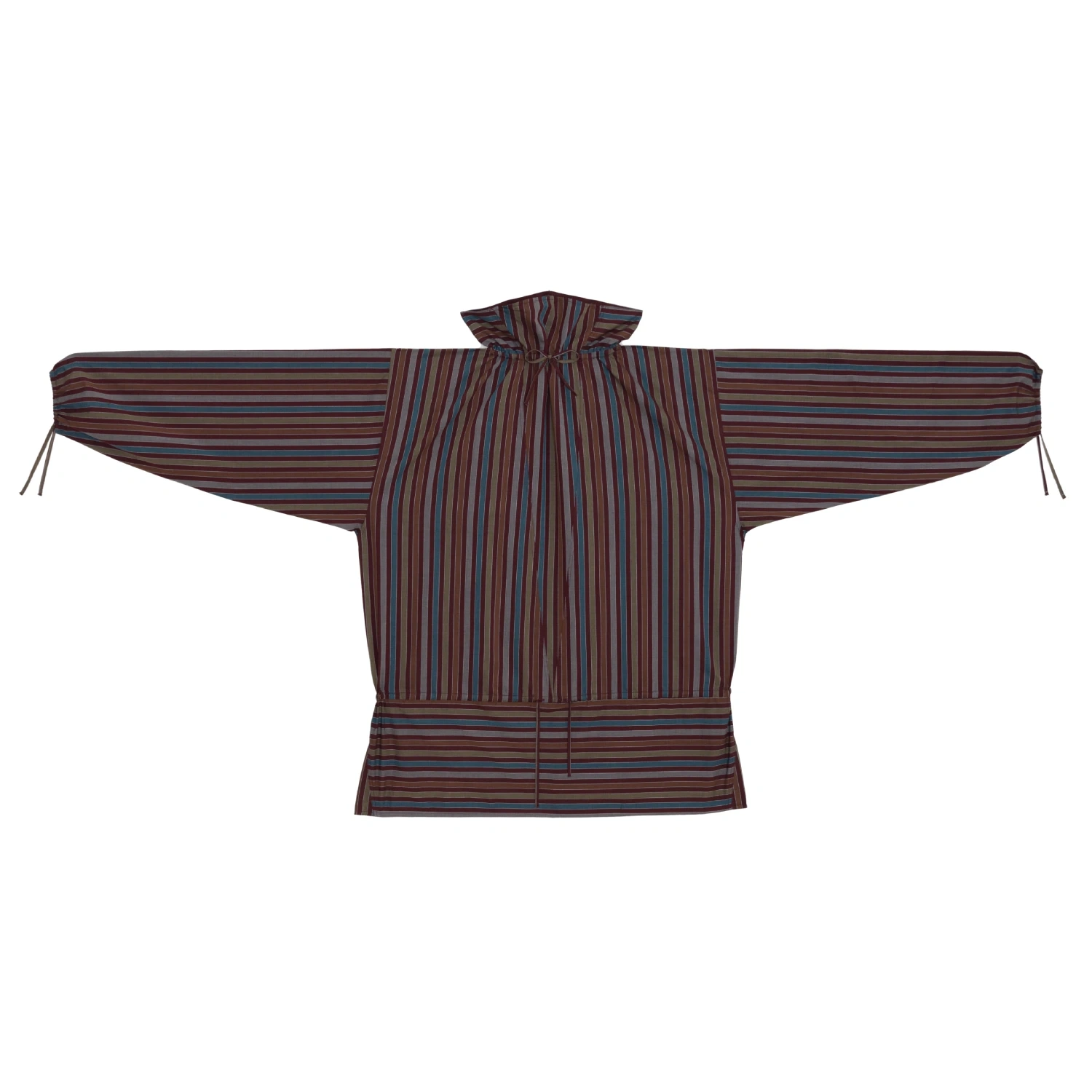 Baserange Walt Top Maroon Stripe front view in a white background