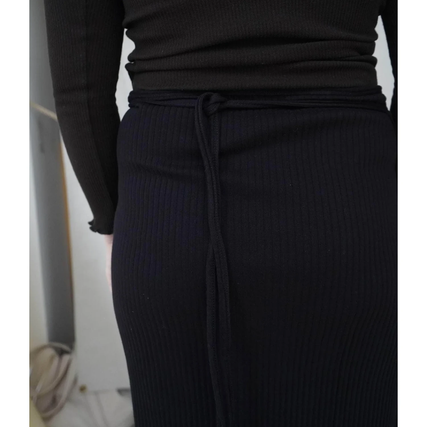 Baserange Brig Skirt Black back view detail on model