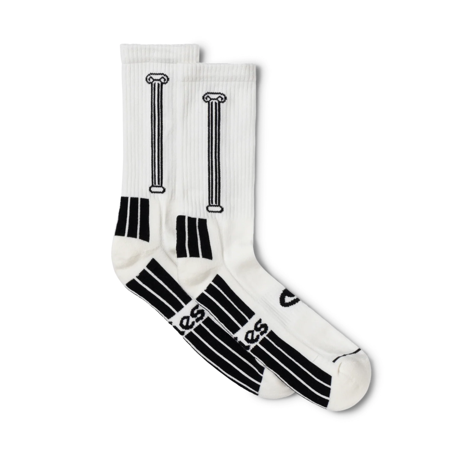 Aries Column Sock White side view in a white background