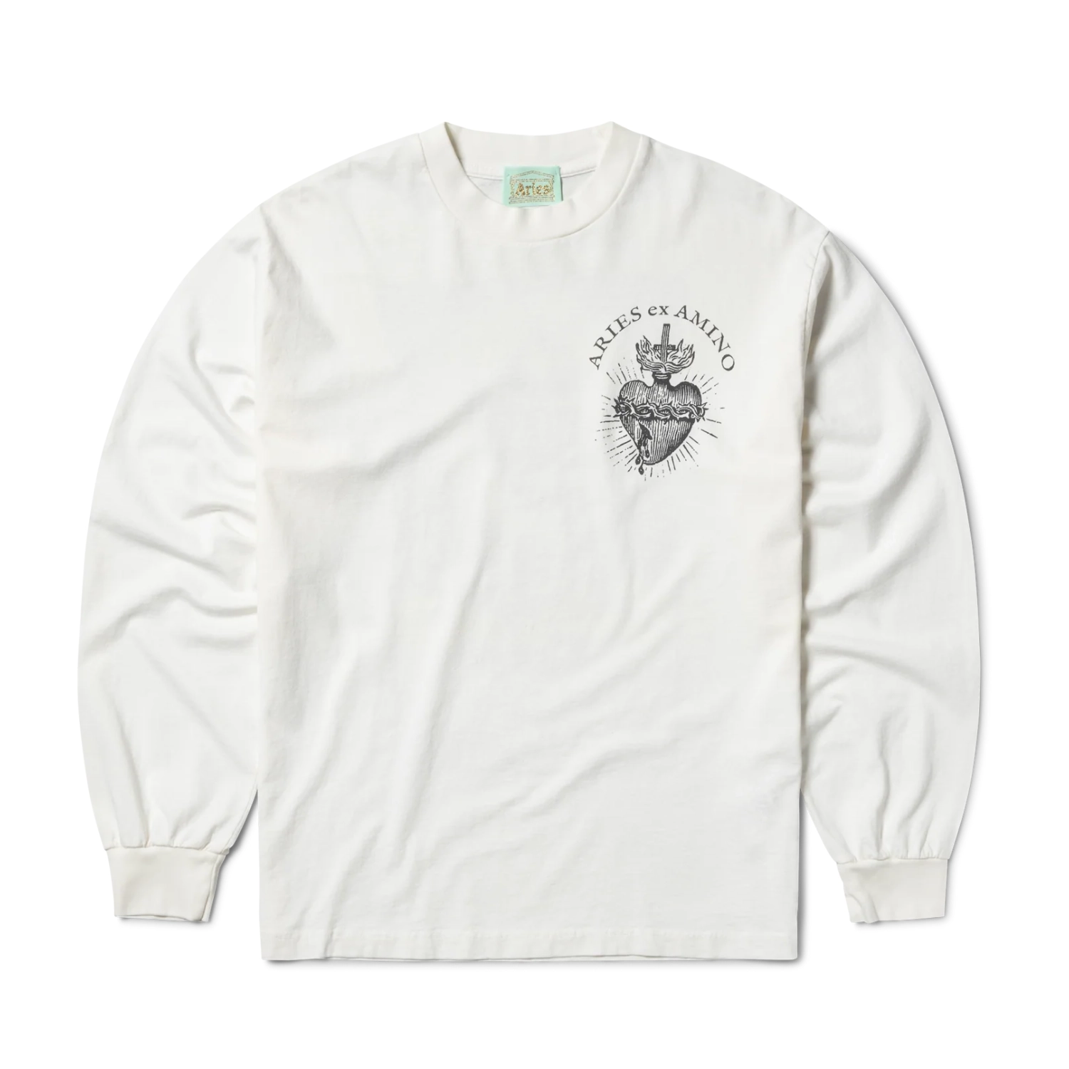 Aries Faded Ex Amino LS Tee front view in a white background