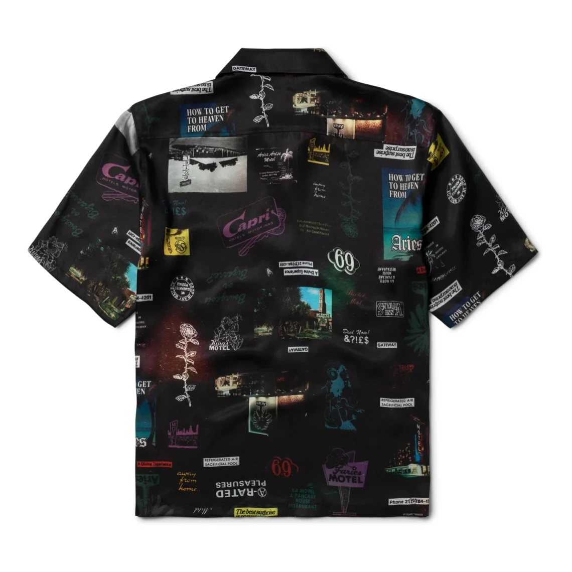 Aries Motel Luxe Shirt back view in a white background