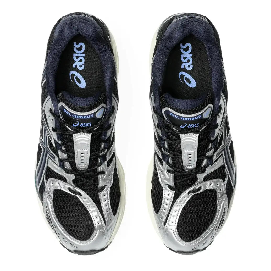 Asics Gel Nimbus 10.1 Black Midnight top view in a white background