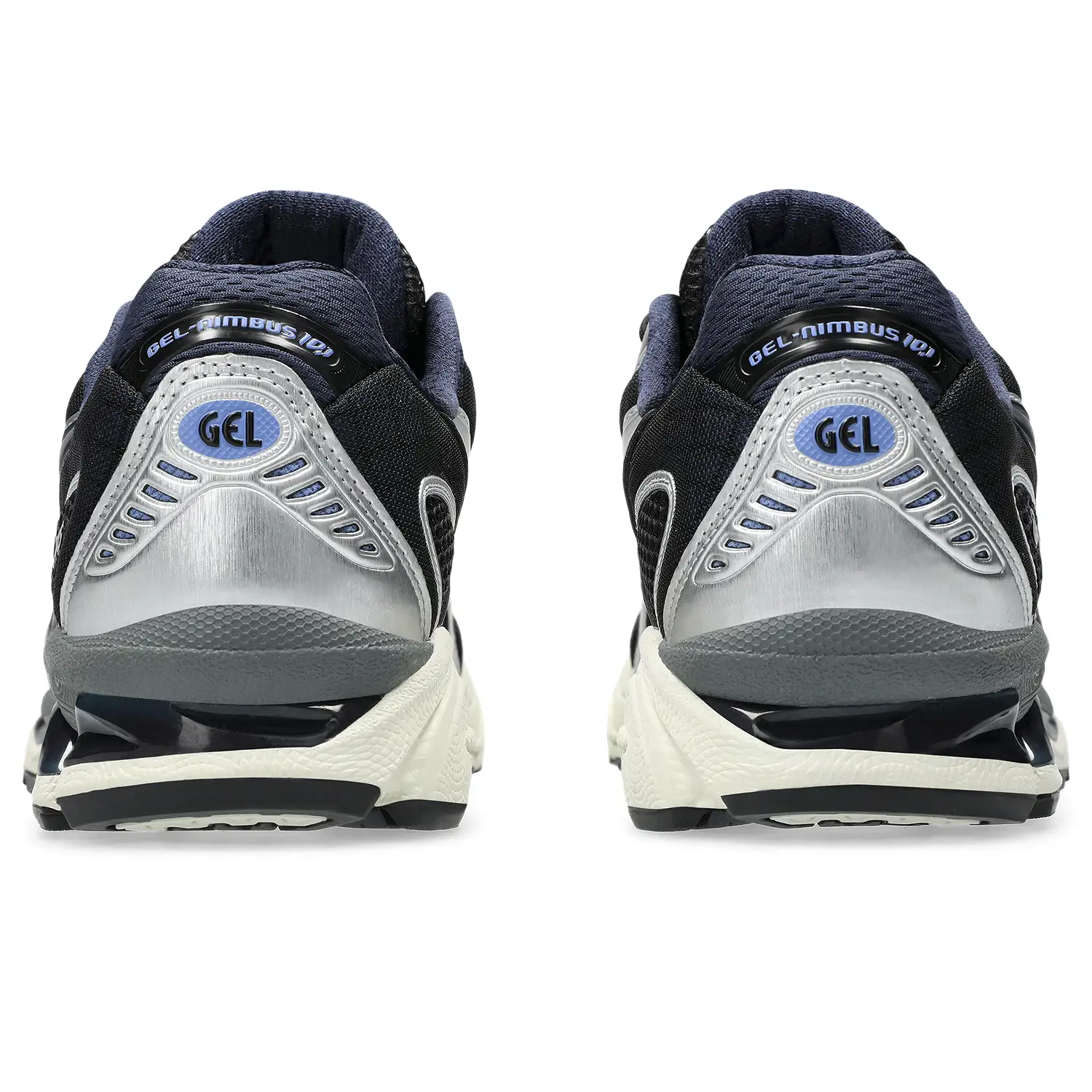 Asics Gel Nimbus 10.1 Black Midnight back view in a white background