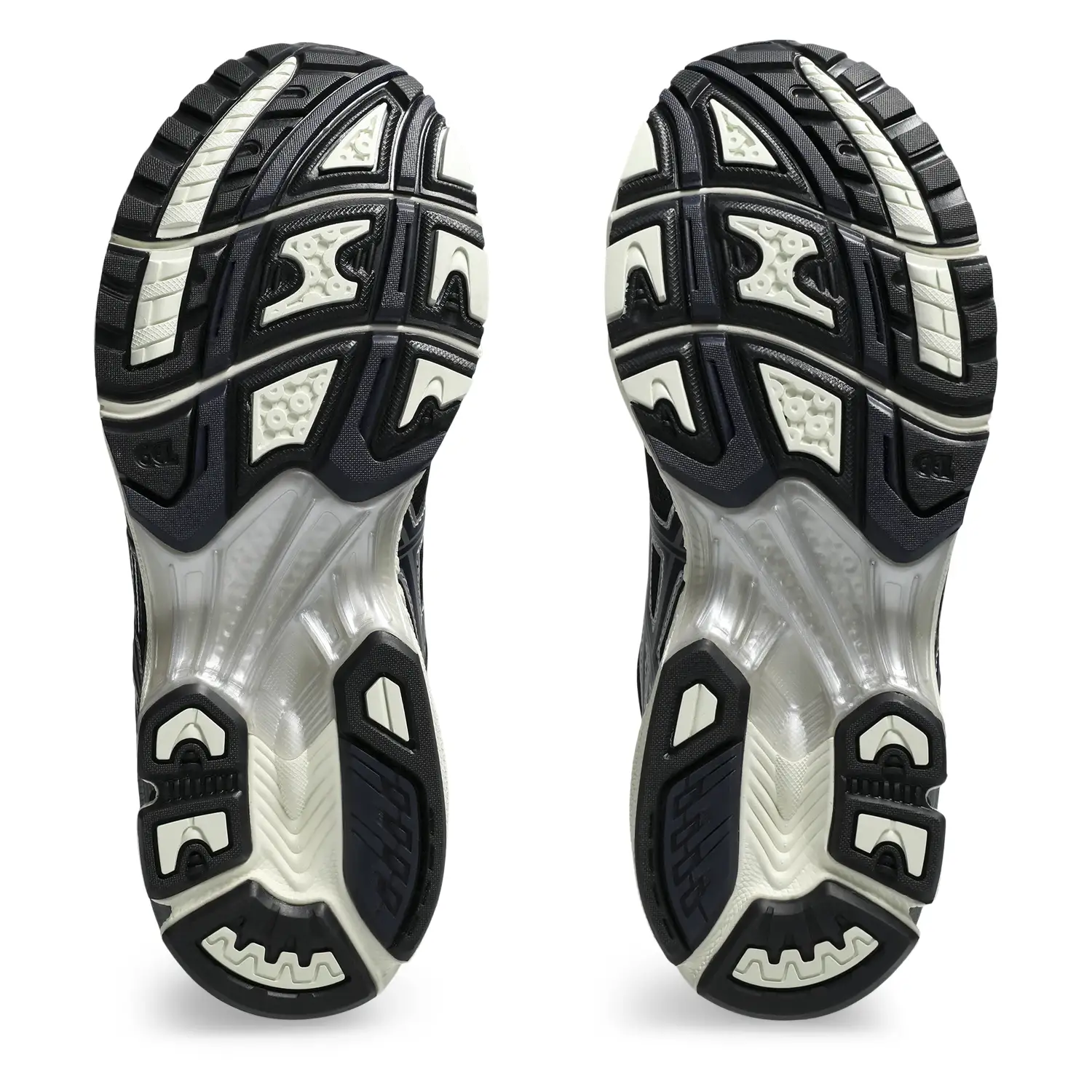 Asics Gel Nimbus 10.1 Black Midnight bottom view in a white background