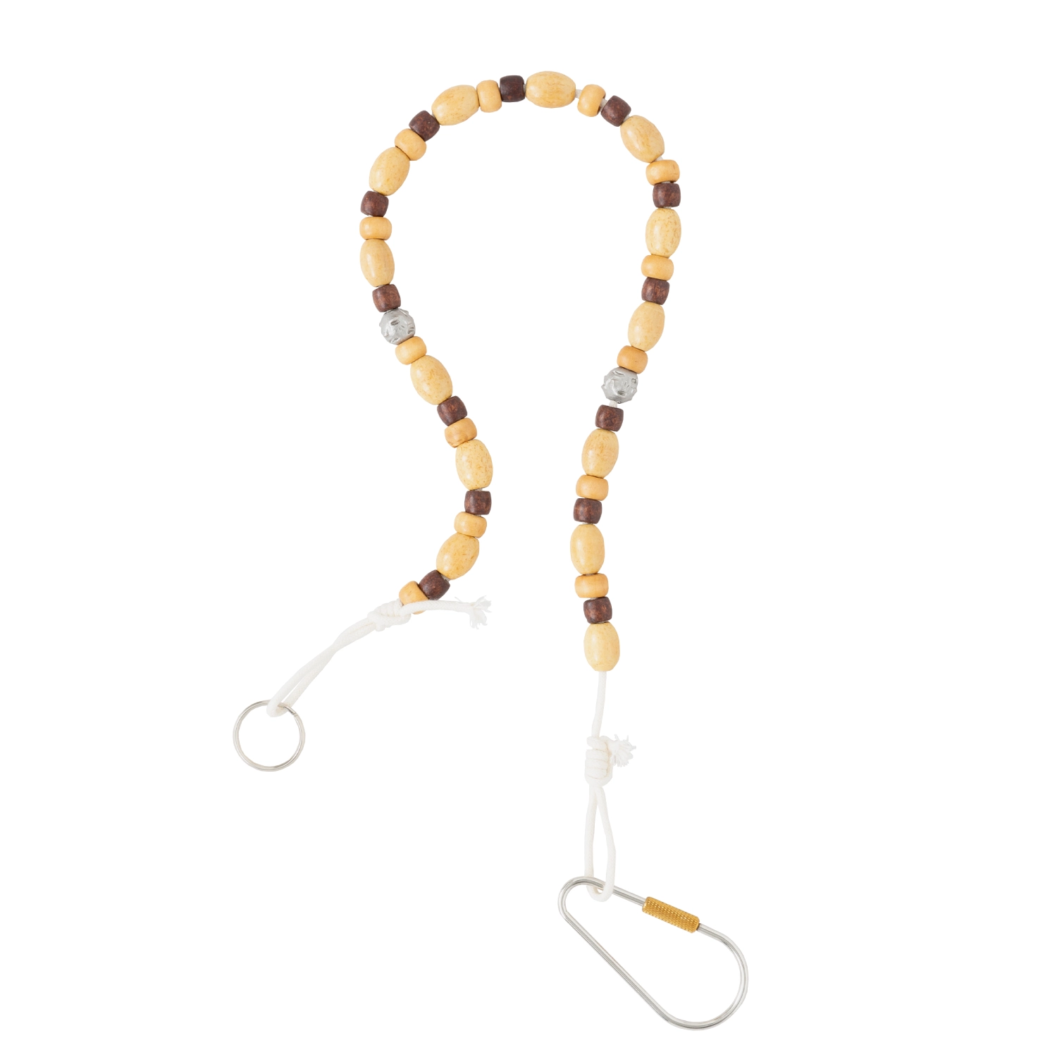 Heresy Bead Keychain Wood front view in a white background