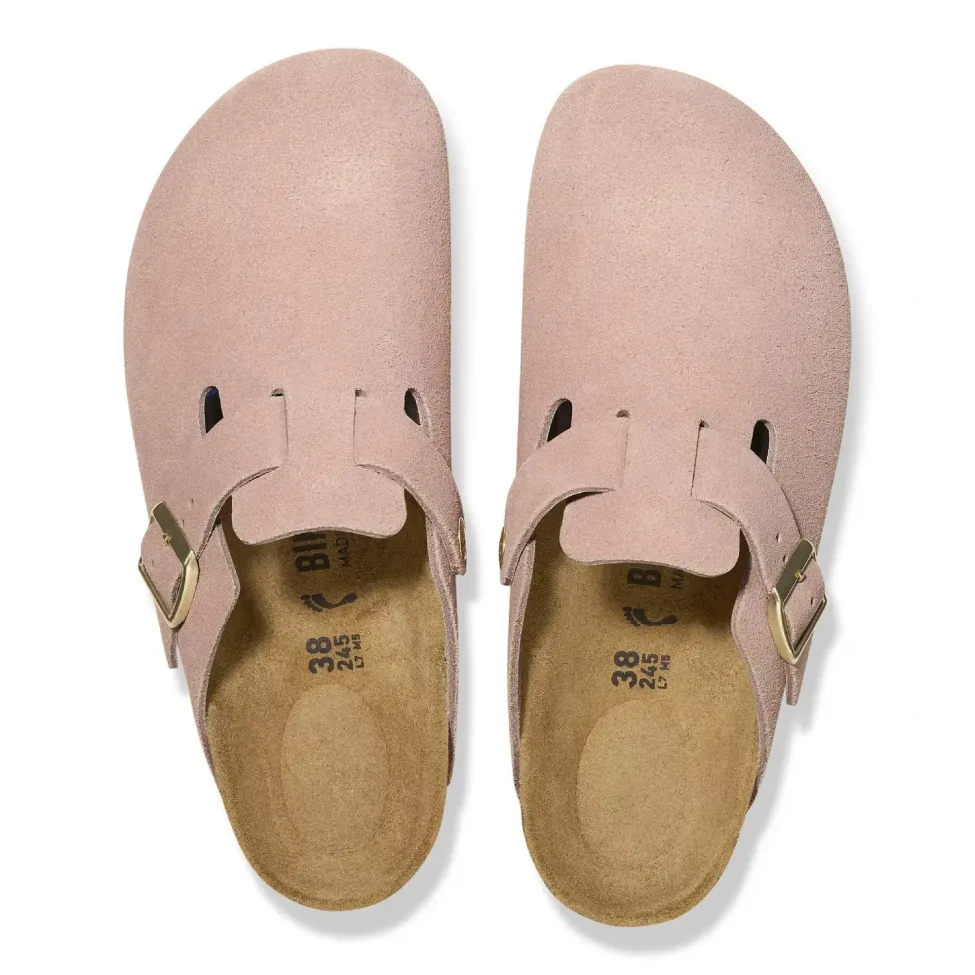 Birkenstock Boston Light Rose top view in a white background