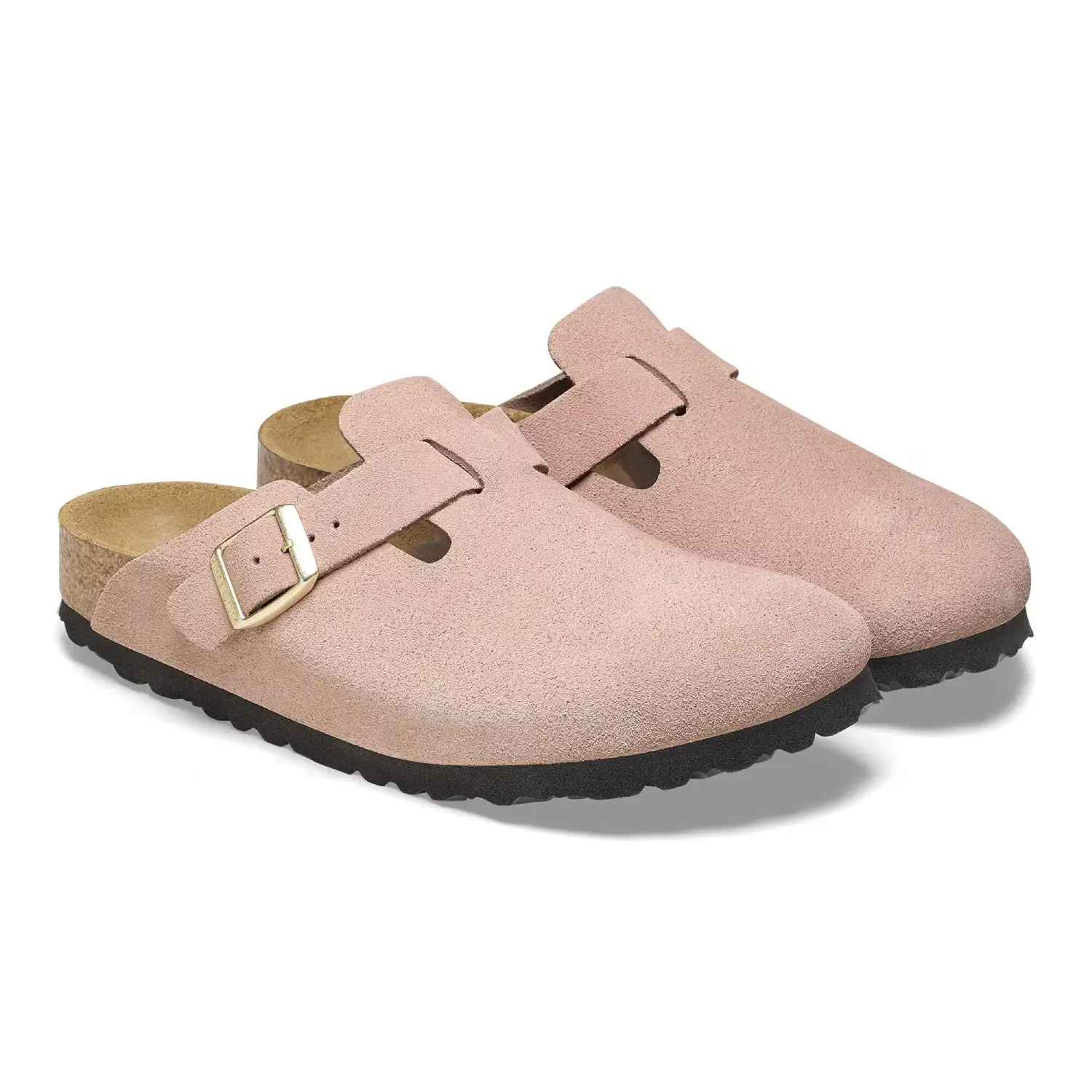 Birkenstock Boston Light Rose Side view in a white background
