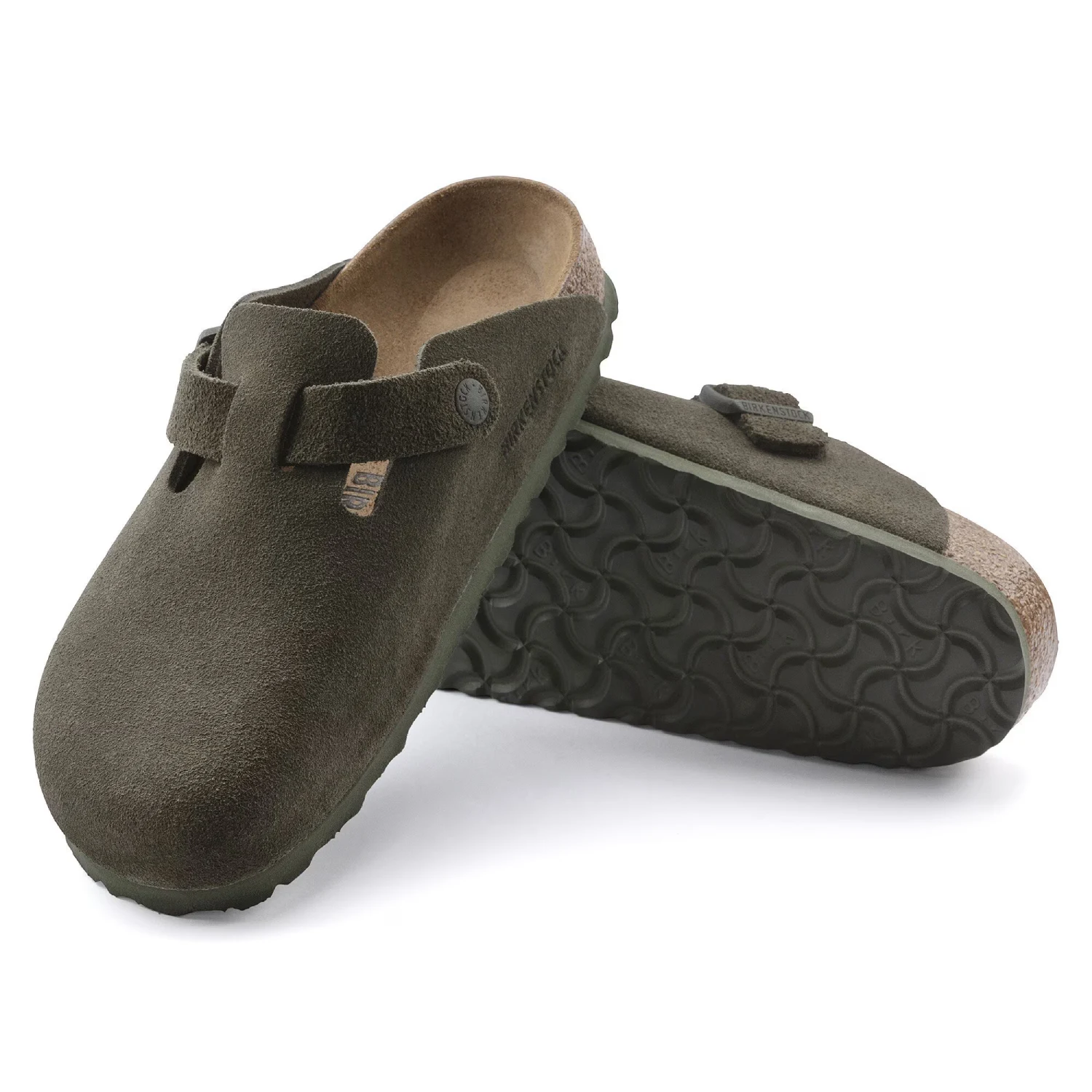 Birkenstock Boston Thyme top and bottom view in a white background