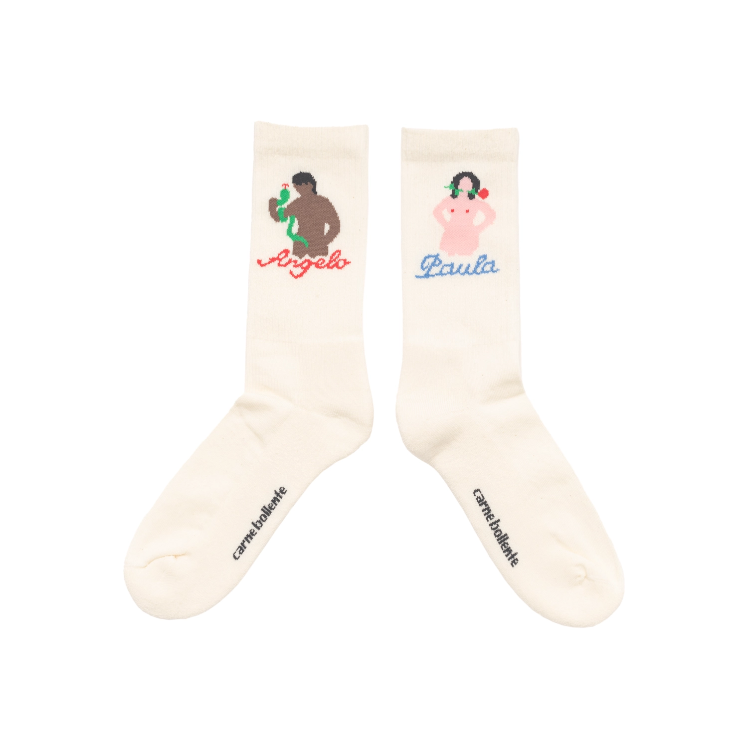 Carne Bollente Paula & Angelo Socks side view in a white background